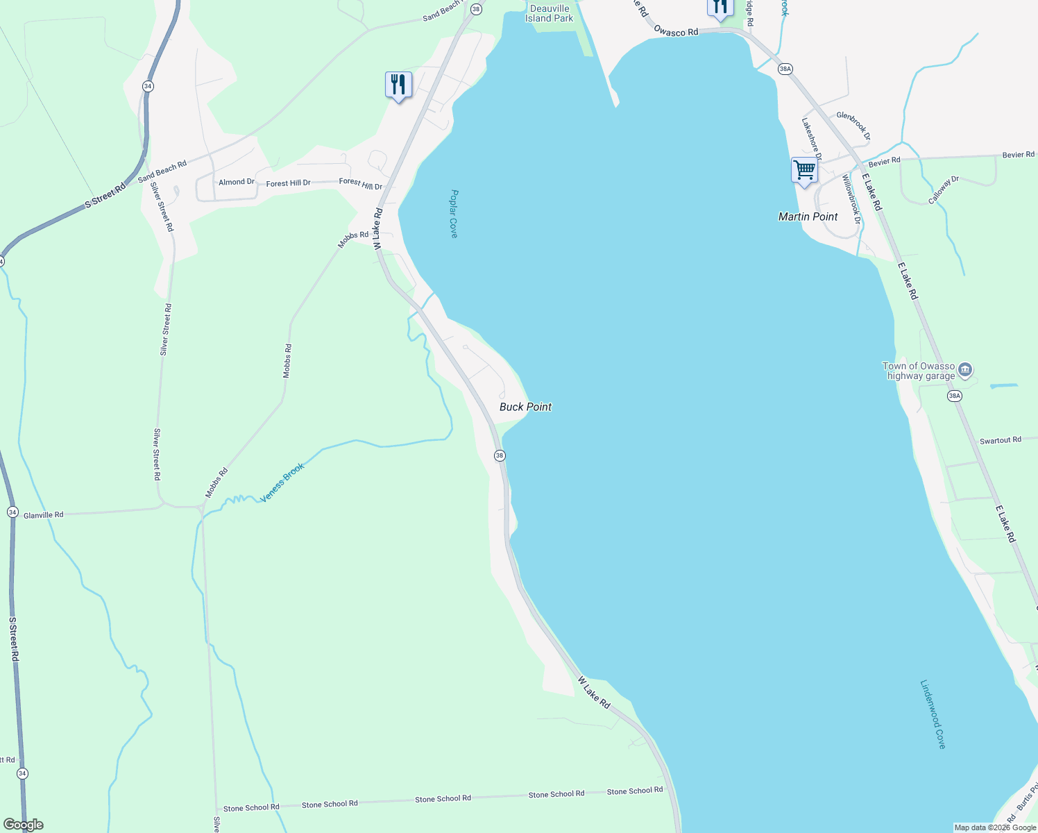 map of restaurants, bars, coffee shops, grocery stores, and more near 5586 Buck Point Rd in Auburn