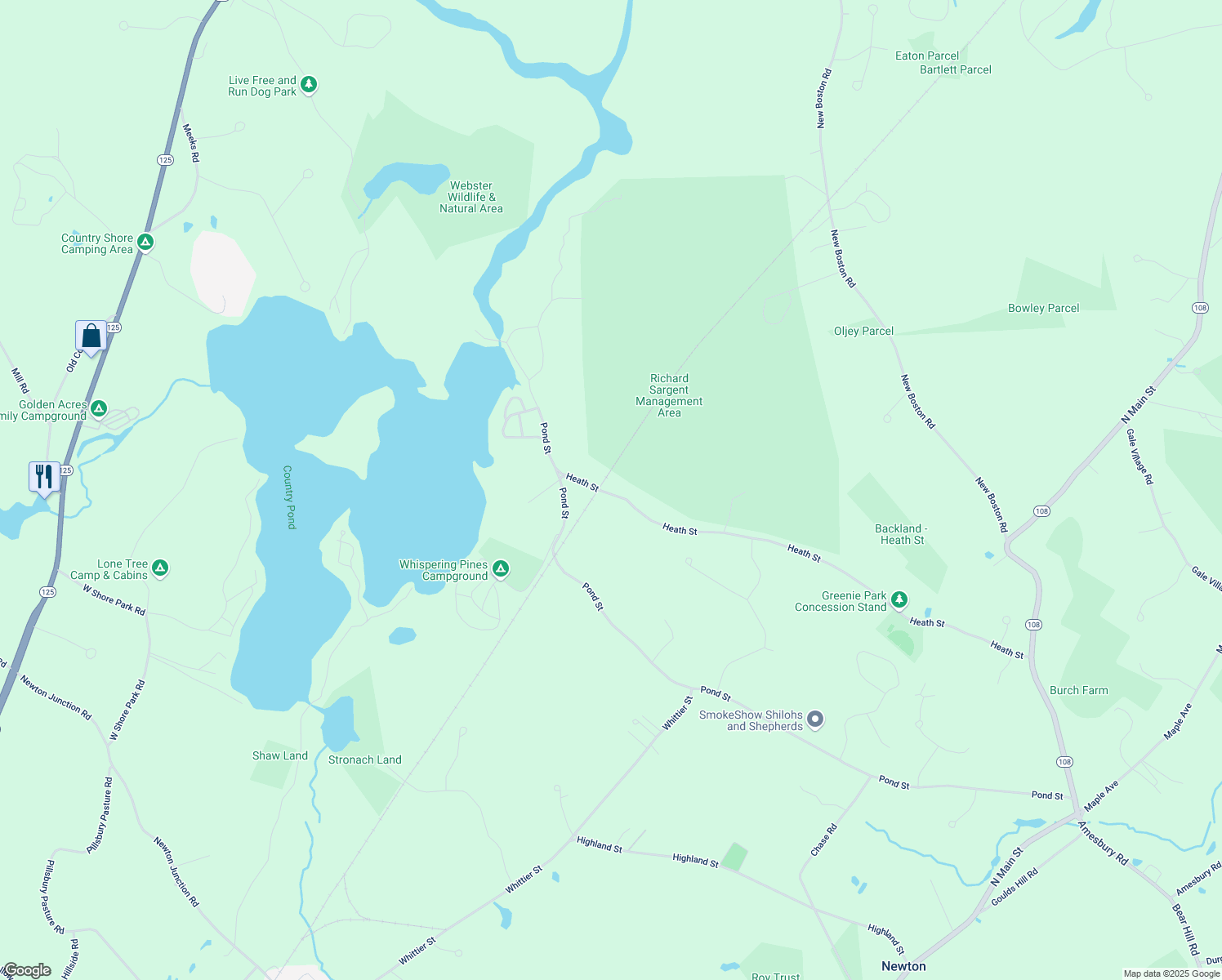 map of restaurants, bars, coffee shops, grocery stores, and more near 51 Heath Street in Newton