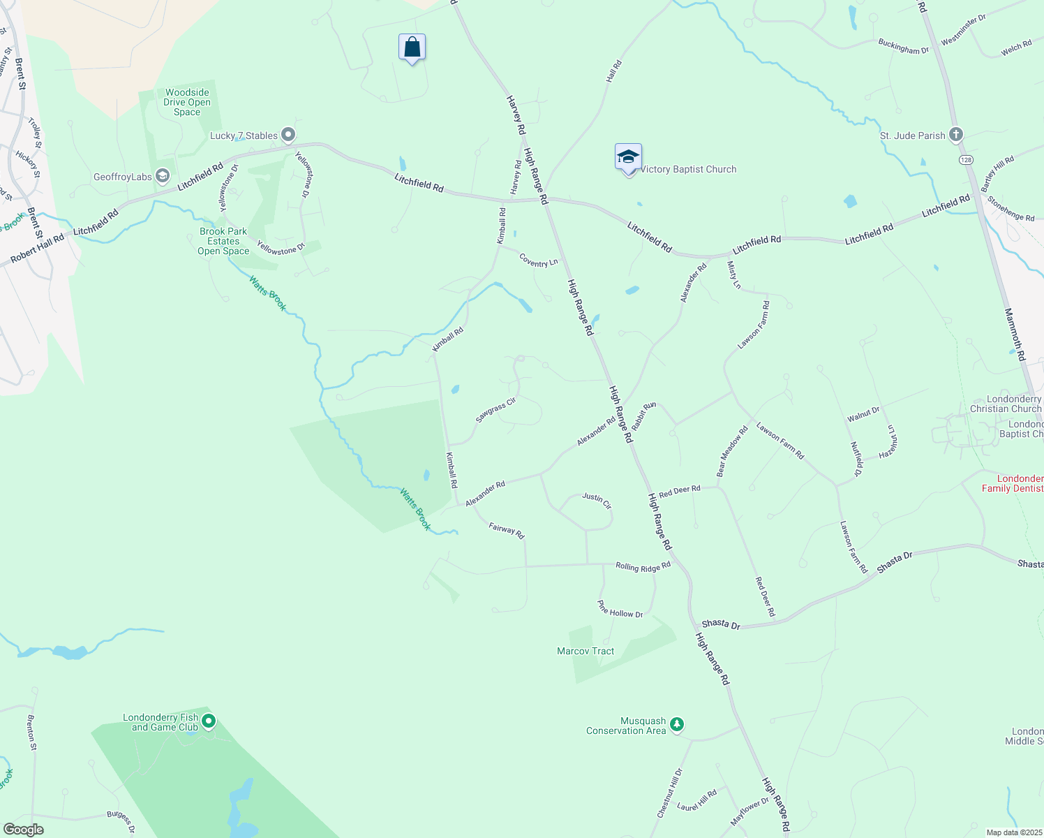 map of restaurants, bars, coffee shops, grocery stores, and more near 33 Saint Andrews Way in Londonderry