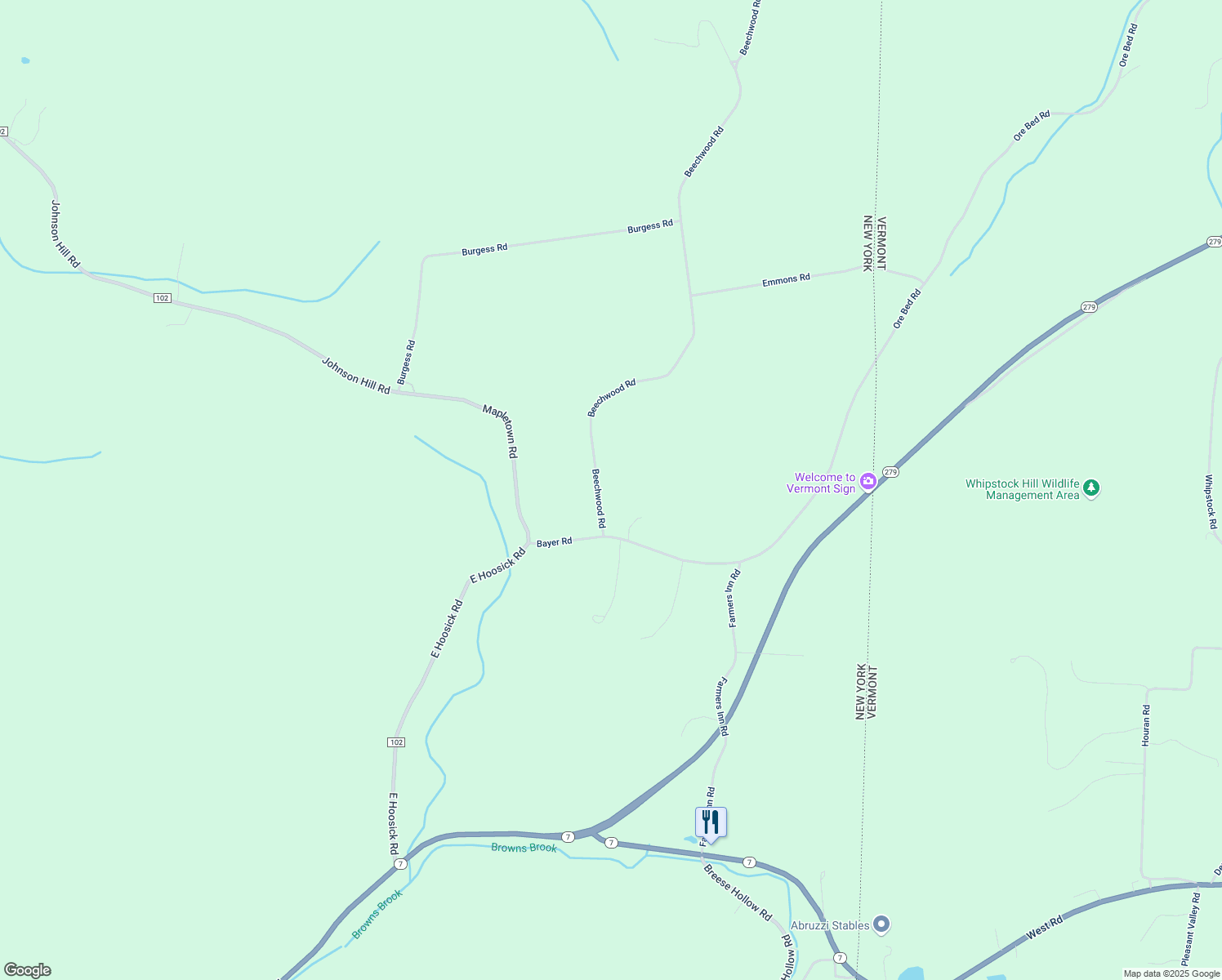 map of restaurants, bars, coffee shops, grocery stores, and more near 24 Beechwood Rd in Hoosick Falls