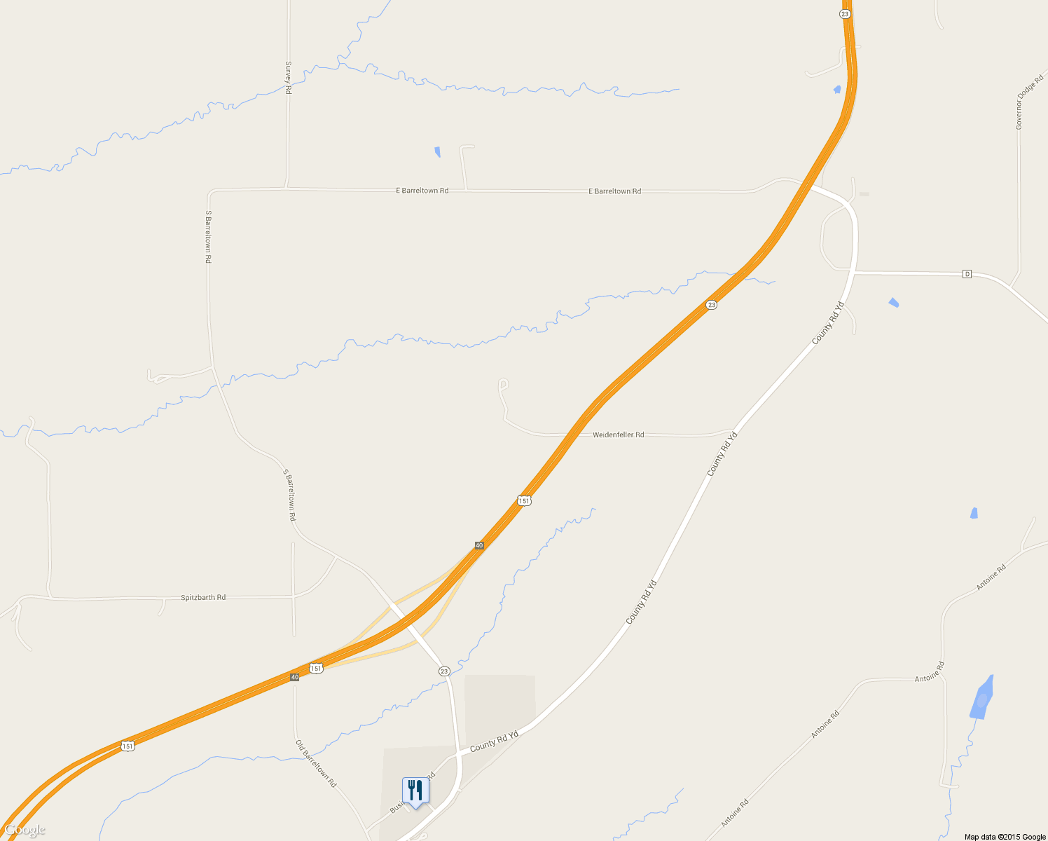 map of restaurants, bars, coffee shops, grocery stores, and more near 4122 Weidenfeller Road in Mineral Point