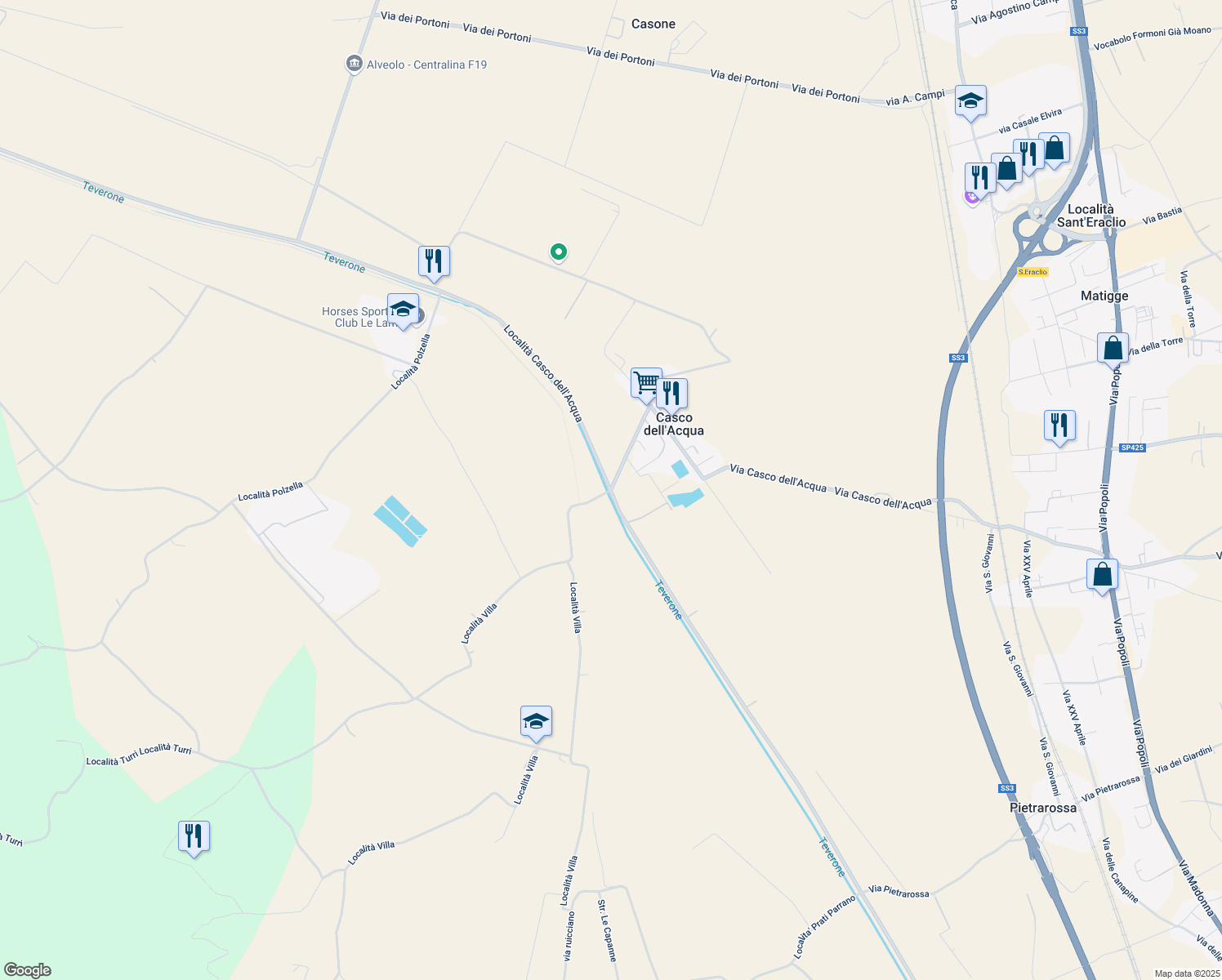 map of restaurants, bars, coffee shops, grocery stores, and more near in Provincia di Perugia