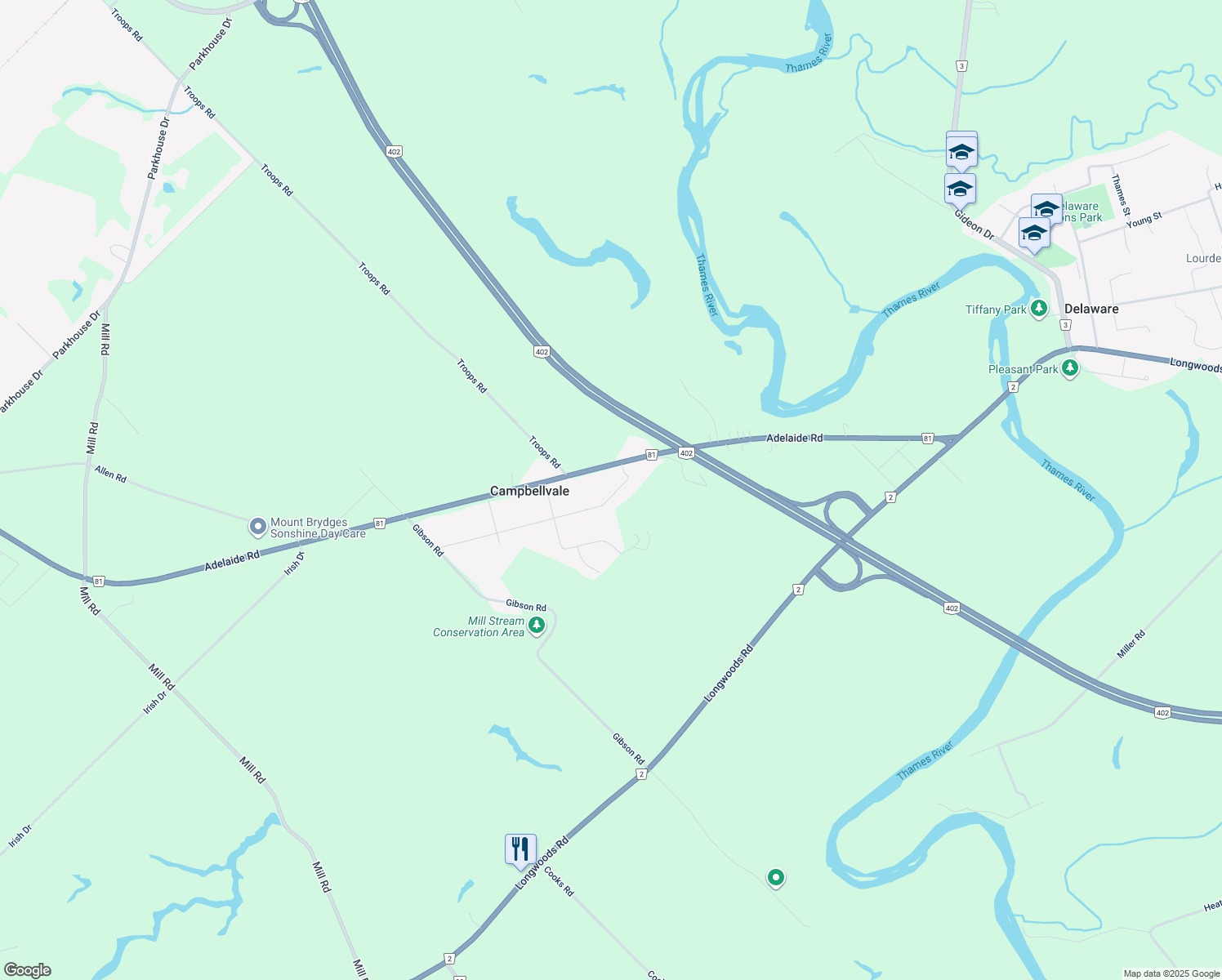 22531 Adelaide Road, Mount Brydges ON Walk Score