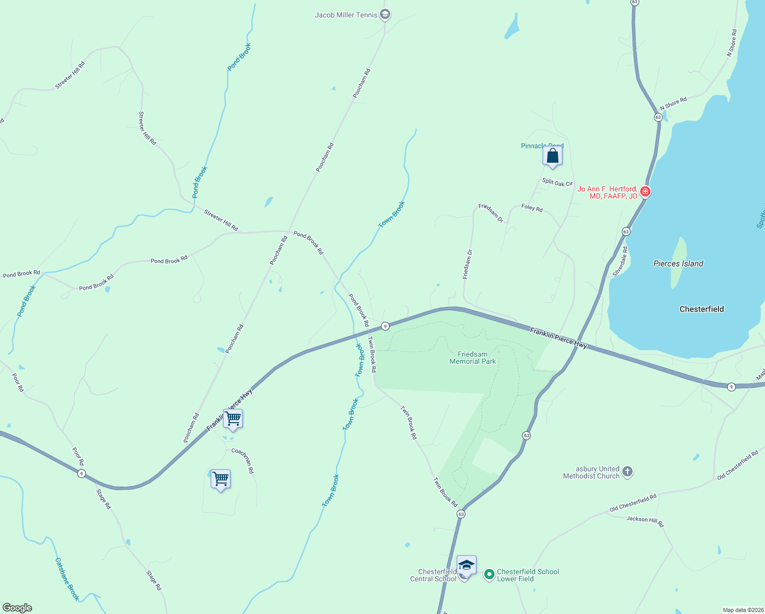 map of restaurants, bars, coffee shops, grocery stores, and more near 35 Rounds Road in Chesterfield