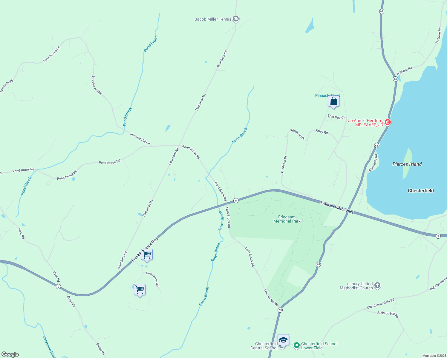 map of restaurants, bars, coffee shops, grocery stores, and more near 35 Rounds Road in Chesterfield
