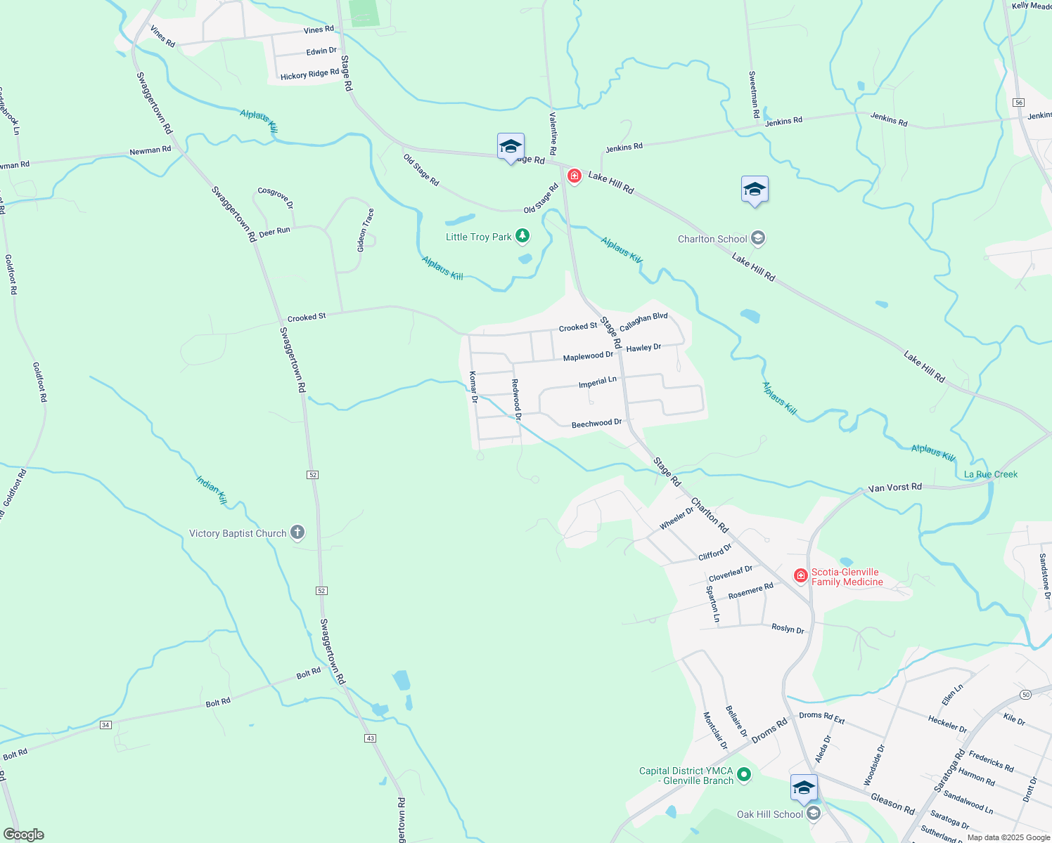 map of restaurants, bars, coffee shops, grocery stores, and more near 33 Beechwood Drive in Ballston Lake