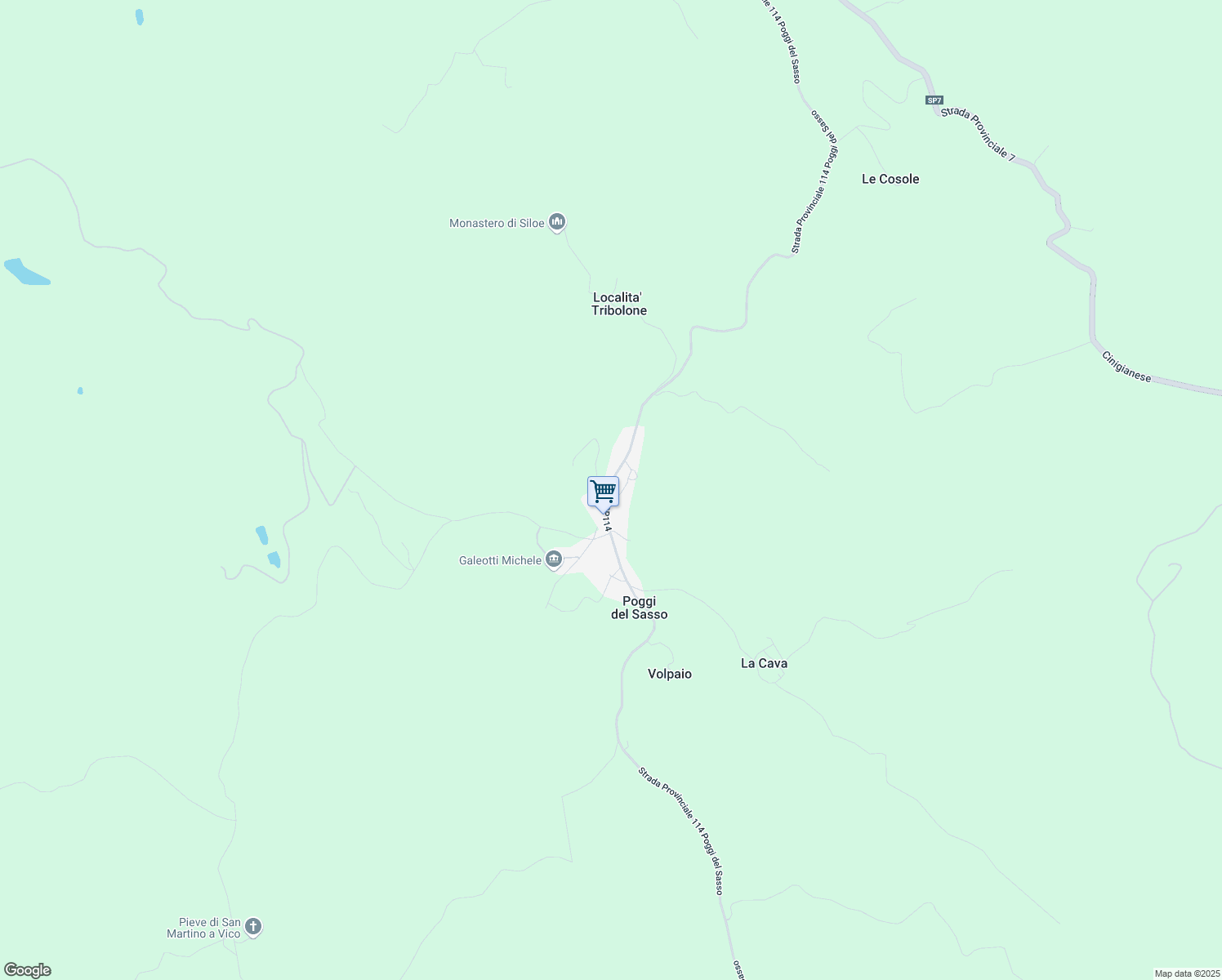 map of restaurants, bars, coffee shops, grocery stores, and more near 5 Via Orvieto in Poggi del Sasso