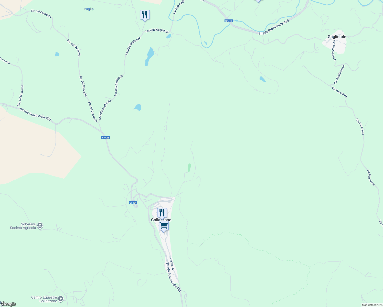 map of restaurants, bars, coffee shops, grocery stores, and more near 70 Strada di San Giovanni in Provincia di Perugia