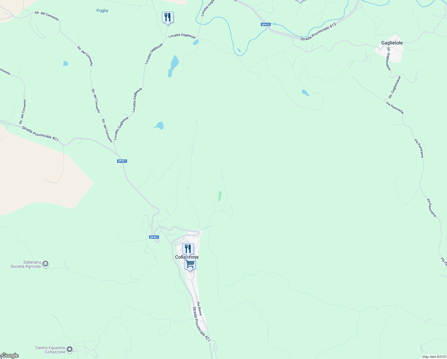 map of restaurants, bars, coffee shops, grocery stores, and more near 70 Strada di San Giovanni in Provincia di Perugia