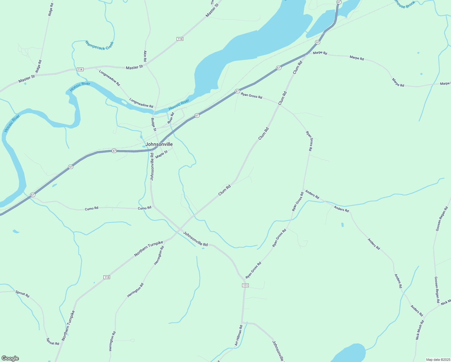 map of restaurants, bars, coffee shops, grocery stores, and more near 103 Clum Road in Johnsonville