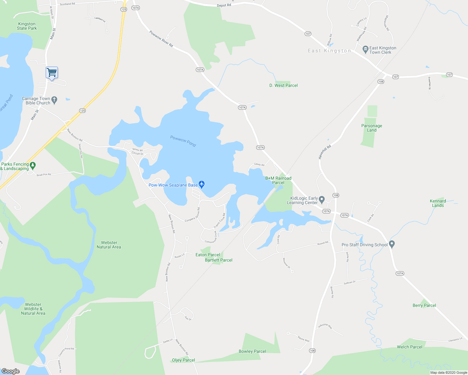 map of restaurants, bars, coffee shops, grocery stores, and more near 42 Coopers Grove Road in Kingston