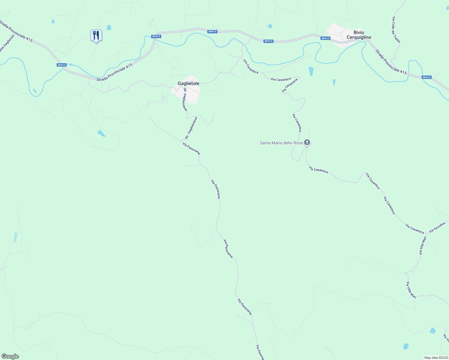 map of restaurants, bars, coffee shops, grocery stores, and more near 13 Via Panorama in Provincia di Perugia