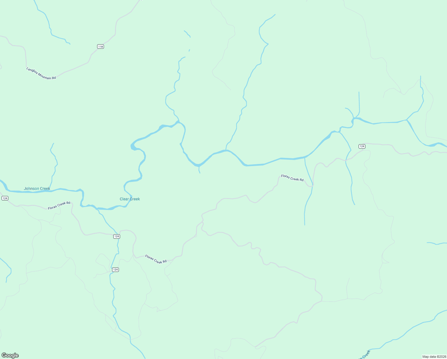 map of restaurants, bars, coffee shops, grocery stores, and more near Floras Creek Road in Langlois