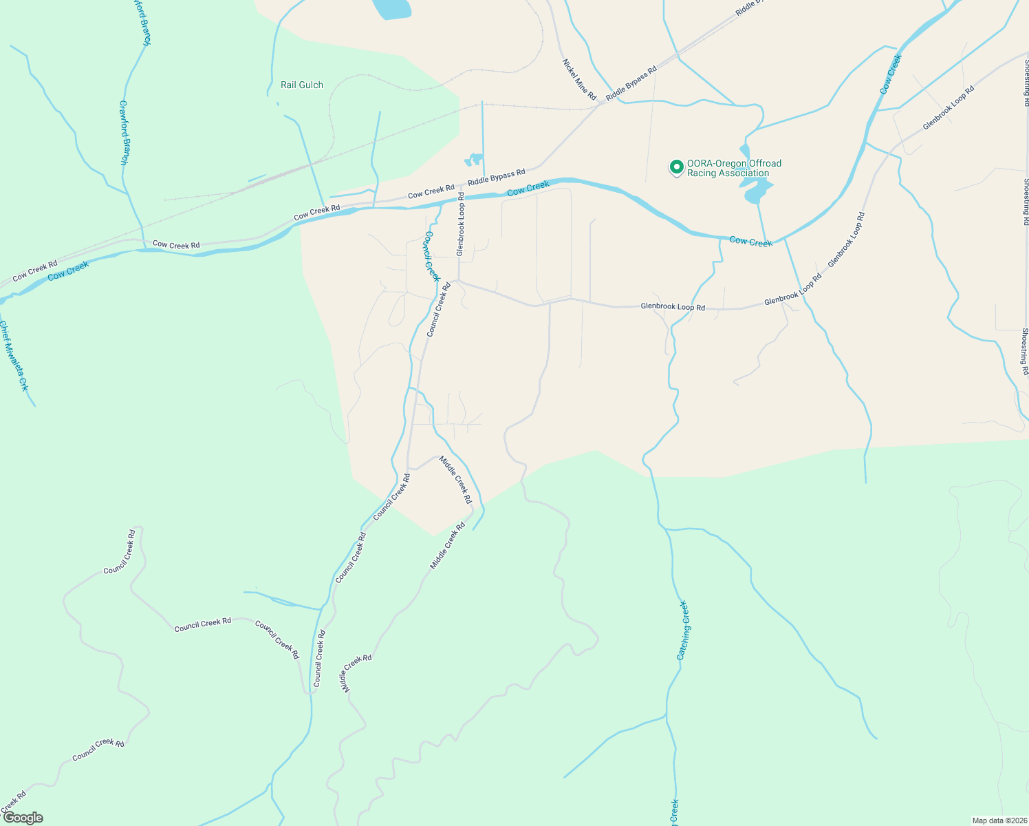 map of restaurants, bars, coffee shops, grocery stores, and more near 4036 Glenbrook Loop Road in Riddle