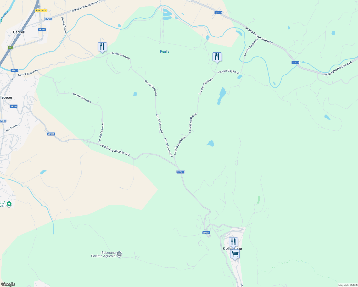 map of restaurants, bars, coffee shops, grocery stores, and more near 33 Località Gaglietole in Provincia di Perugia