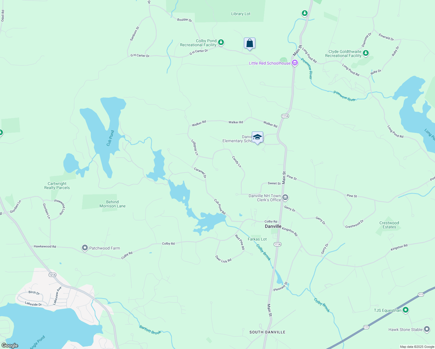 map of restaurants, bars, coffee shops, grocery stores, and more near 106 Candy Lane in Danville