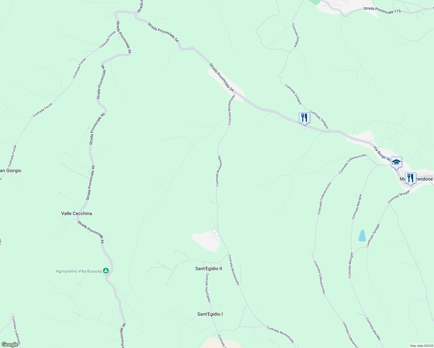 map of restaurants, bars, coffee shops, grocery stores, and more near 6a Contrada Montetinello in Provincia di Ascoli Piceno