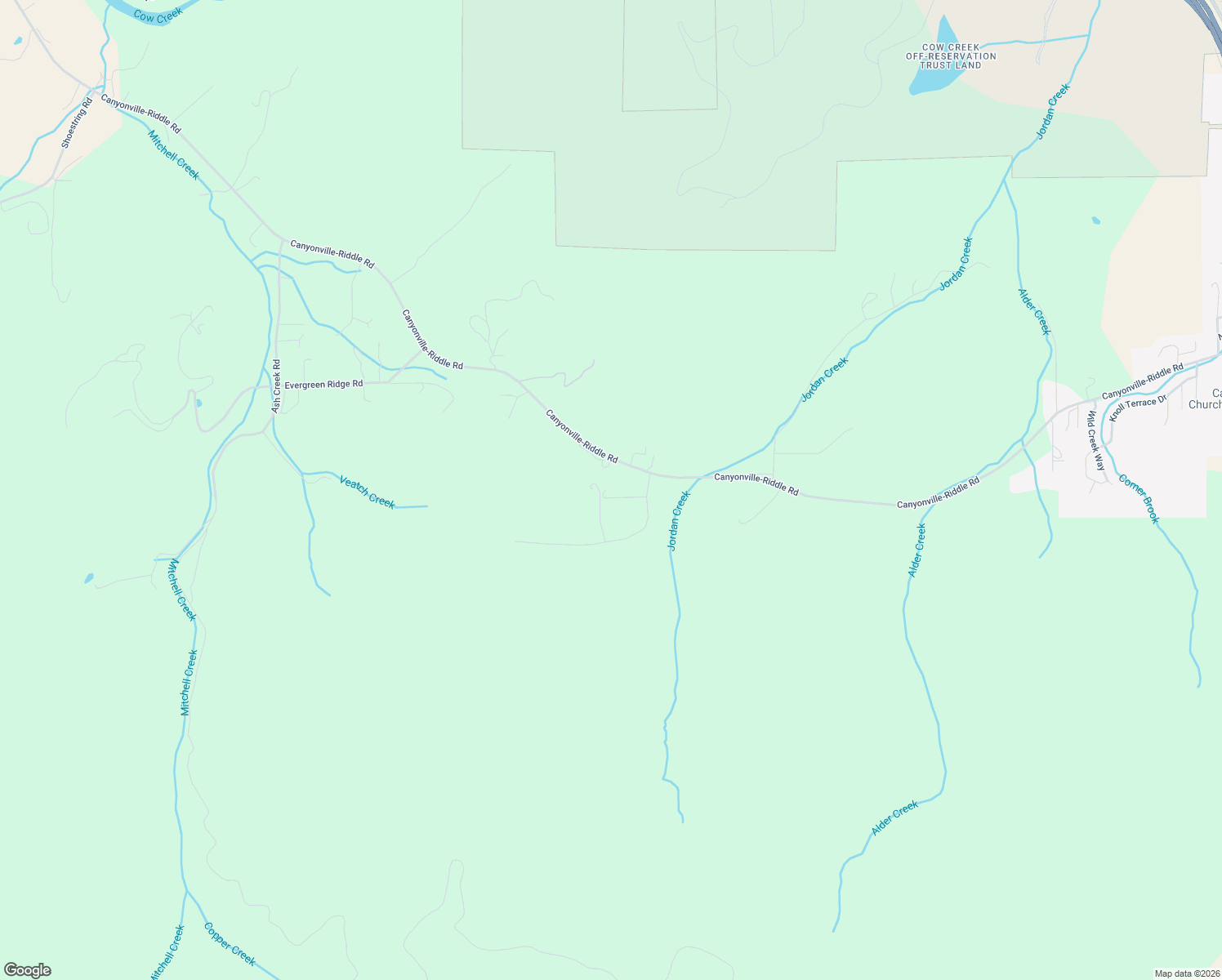 map of restaurants, bars, coffee shops, grocery stores, and more near 149 Jordan Creek Road in Riddle