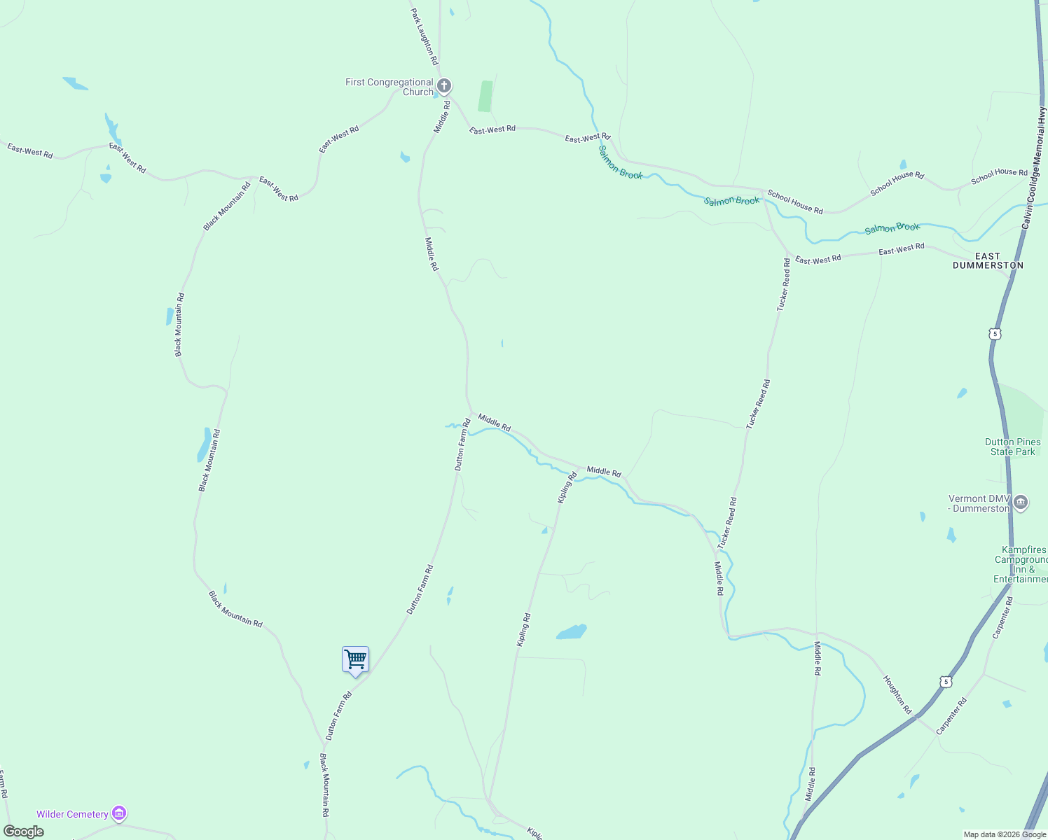 map of restaurants, bars, coffee shops, grocery stores, and more near 960 Middle Road in Dummerston