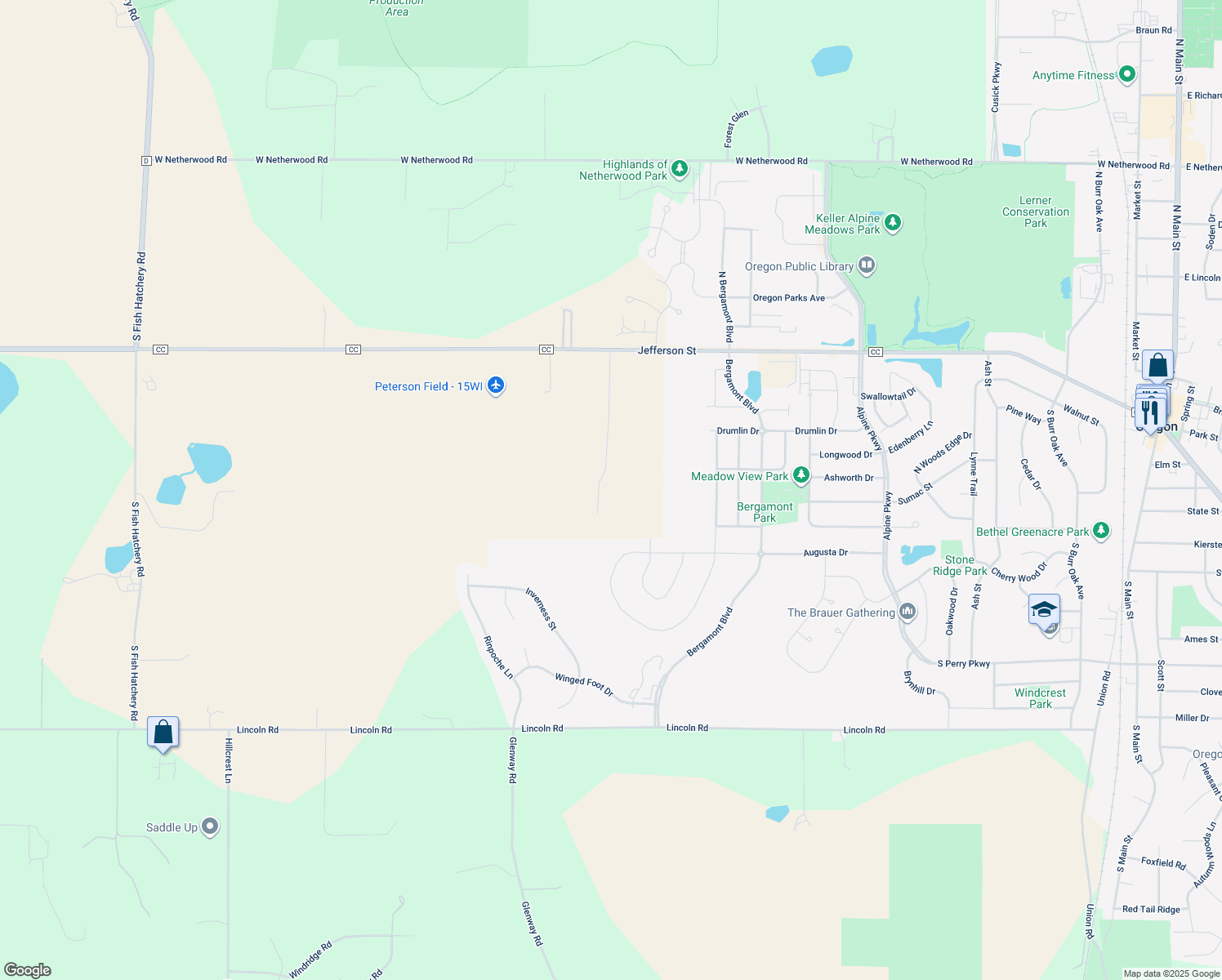 map of restaurants, bars, coffee shops, grocery stores, and more near 1276 Lathers Road in Oregon