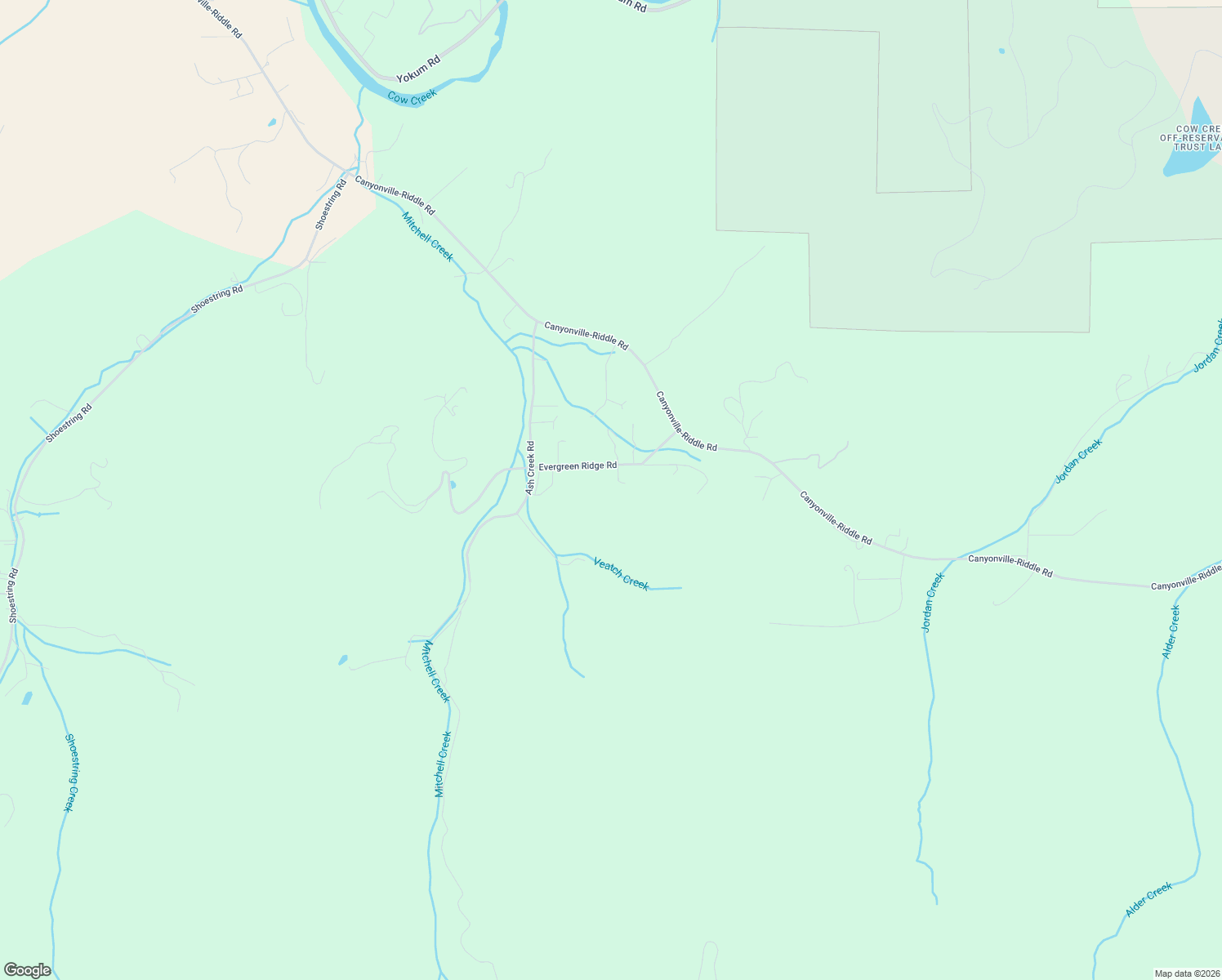 map of restaurants, bars, coffee shops, grocery stores, and more near 410 Evergreen Ridge Road in Riddle