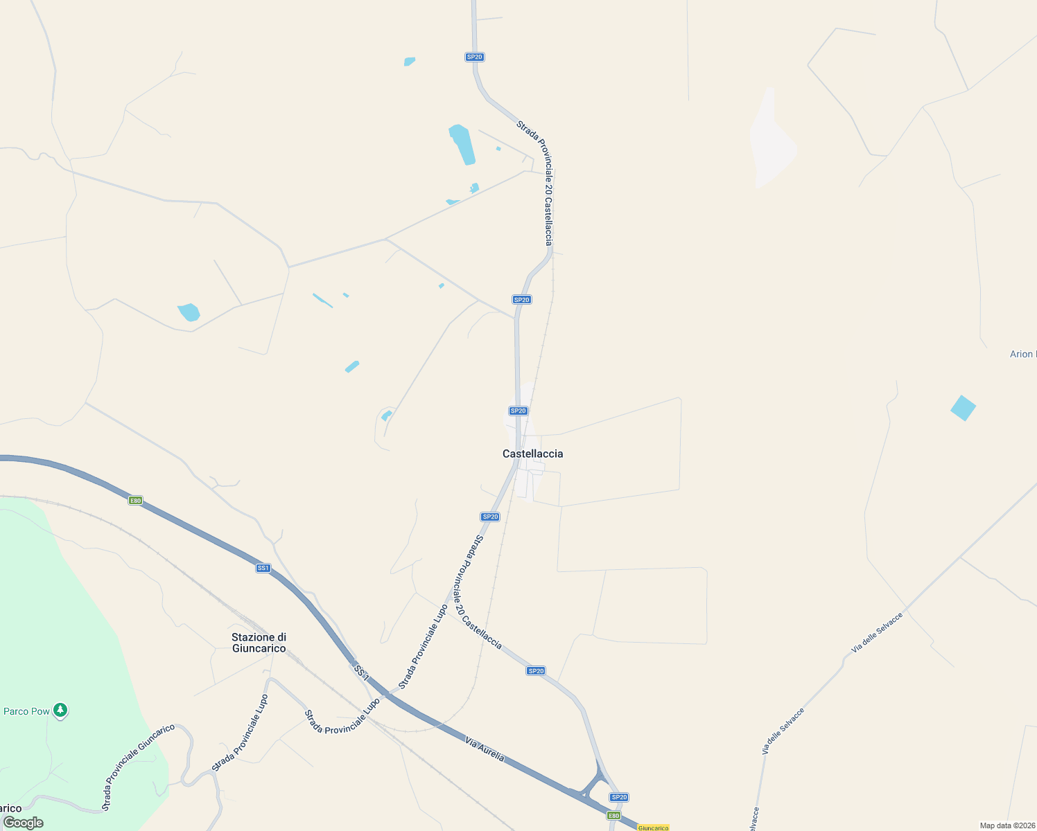 map of restaurants, bars, coffee shops, grocery stores, and more near Strada Provinciale 20 Castellaccia in Provincia di Grosseto