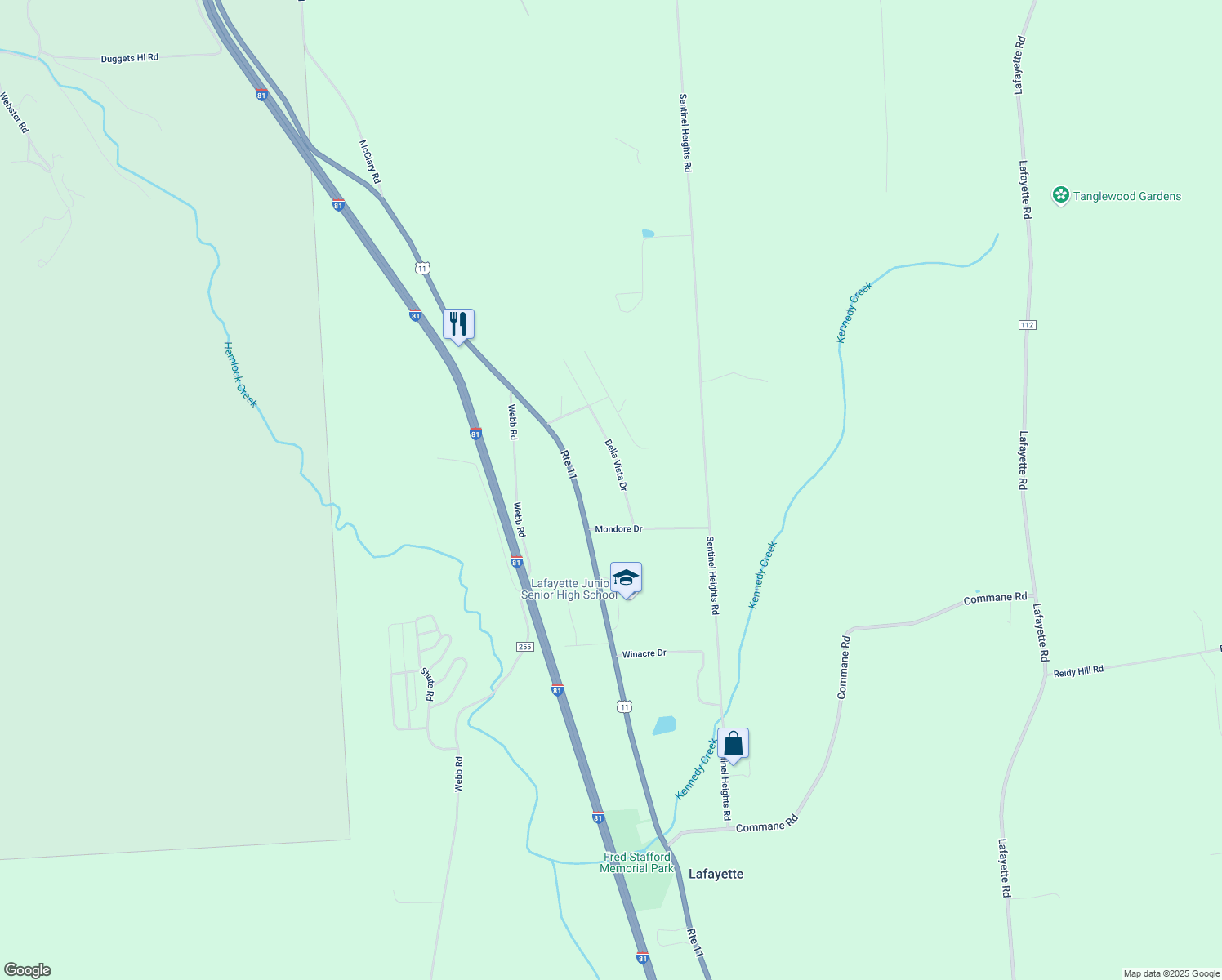 map of restaurants, bars, coffee shops, grocery stores, and more near 3209 Bella Vista Dr in LaFayette