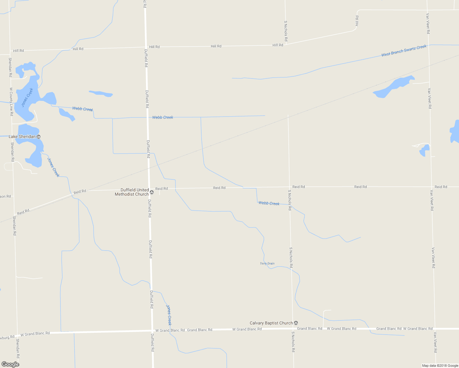 map of restaurants, bars, coffee shops, grocery stores, and more near 11236 Reid Road in Swartz Creek