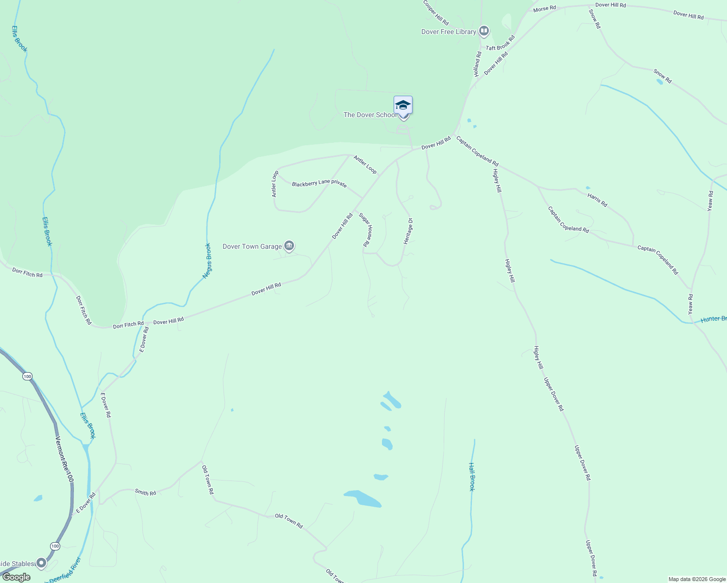 map of restaurants, bars, coffee shops, grocery stores, and more near 42 Sugar House Road in Dover