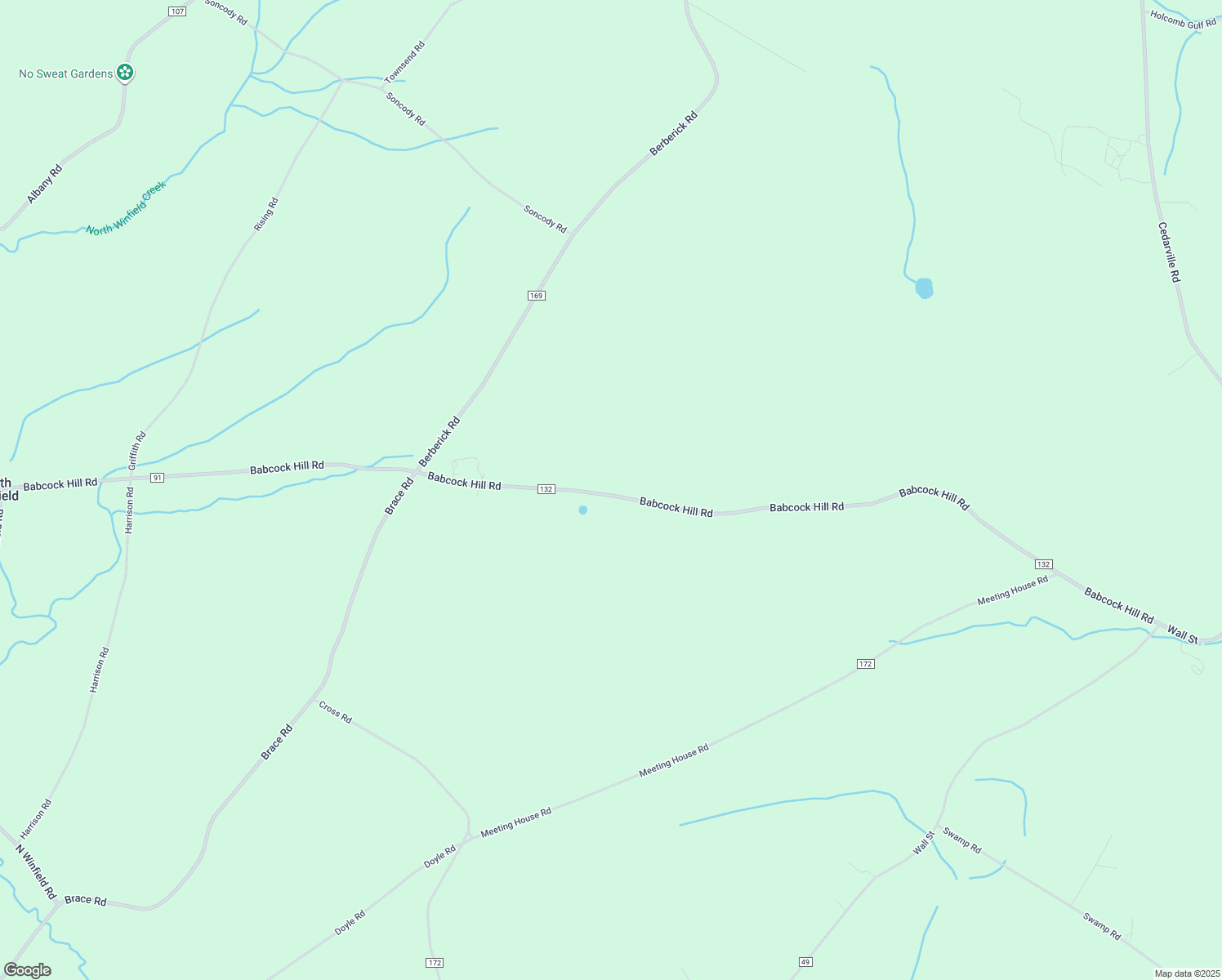 map of restaurants, bars, coffee shops, grocery stores, and more near 793 Babcock Hill Road in West Winfield