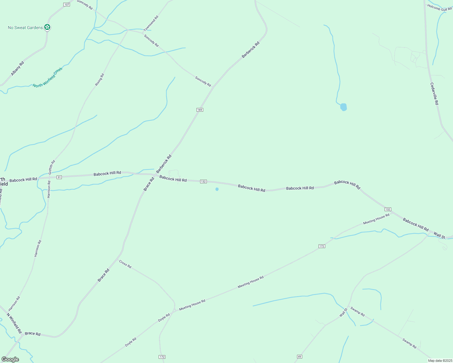 map of restaurants, bars, coffee shops, grocery stores, and more near 793 Babcock Hill Road in West Winfield