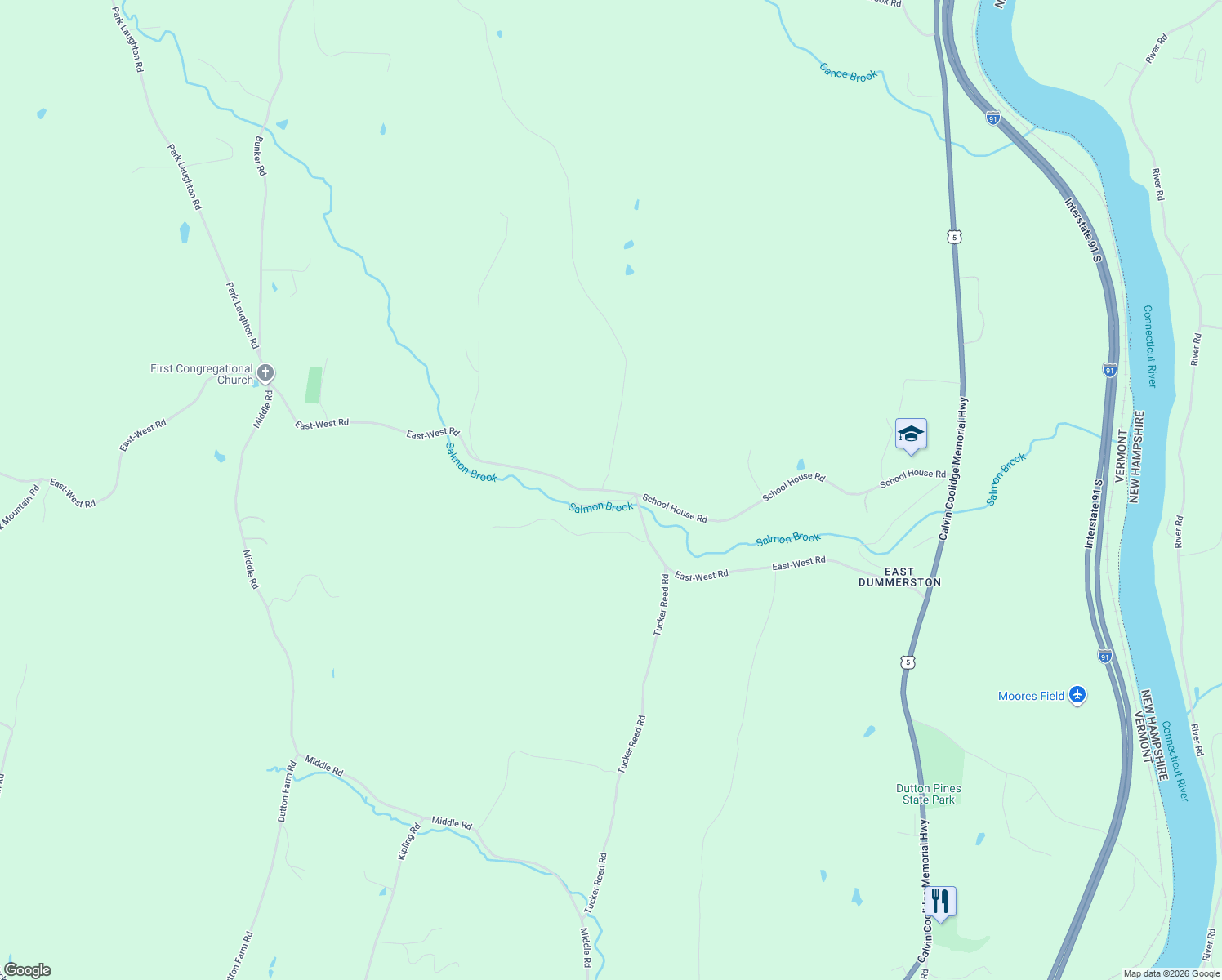 map of restaurants, bars, coffee shops, grocery stores, and more near 18 Miller Road in Putney