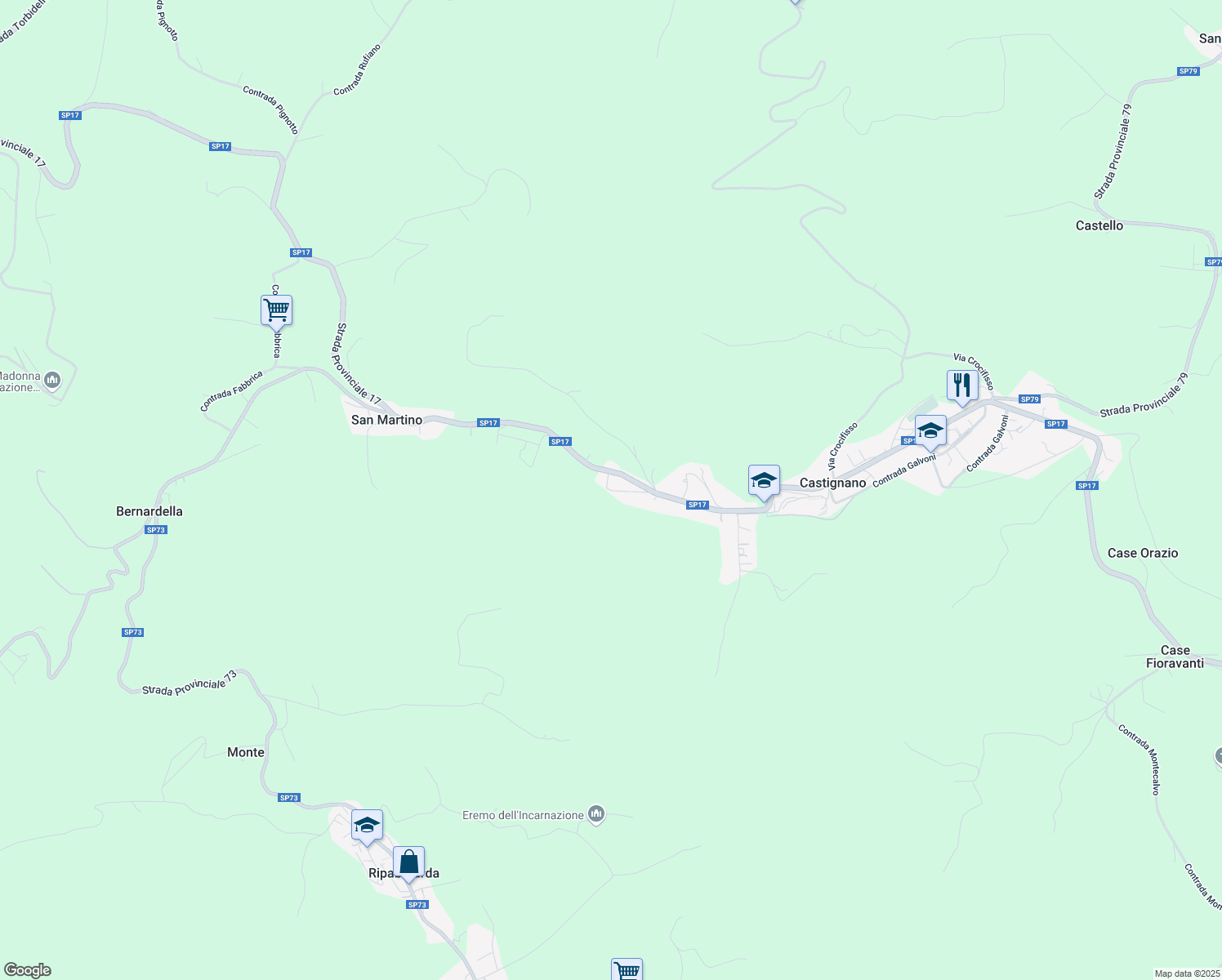 map of restaurants, bars, coffee shops, grocery stores, and more near in Provincia di Ascoli Piceno