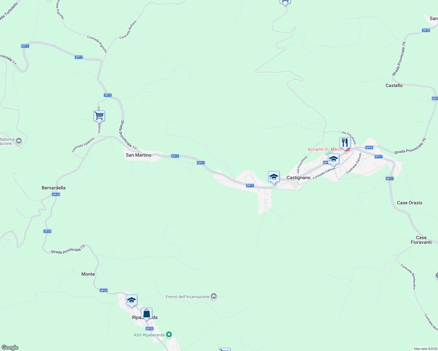 map of restaurants, bars, coffee shops, grocery stores, and more near in Provincia di Ascoli Piceno