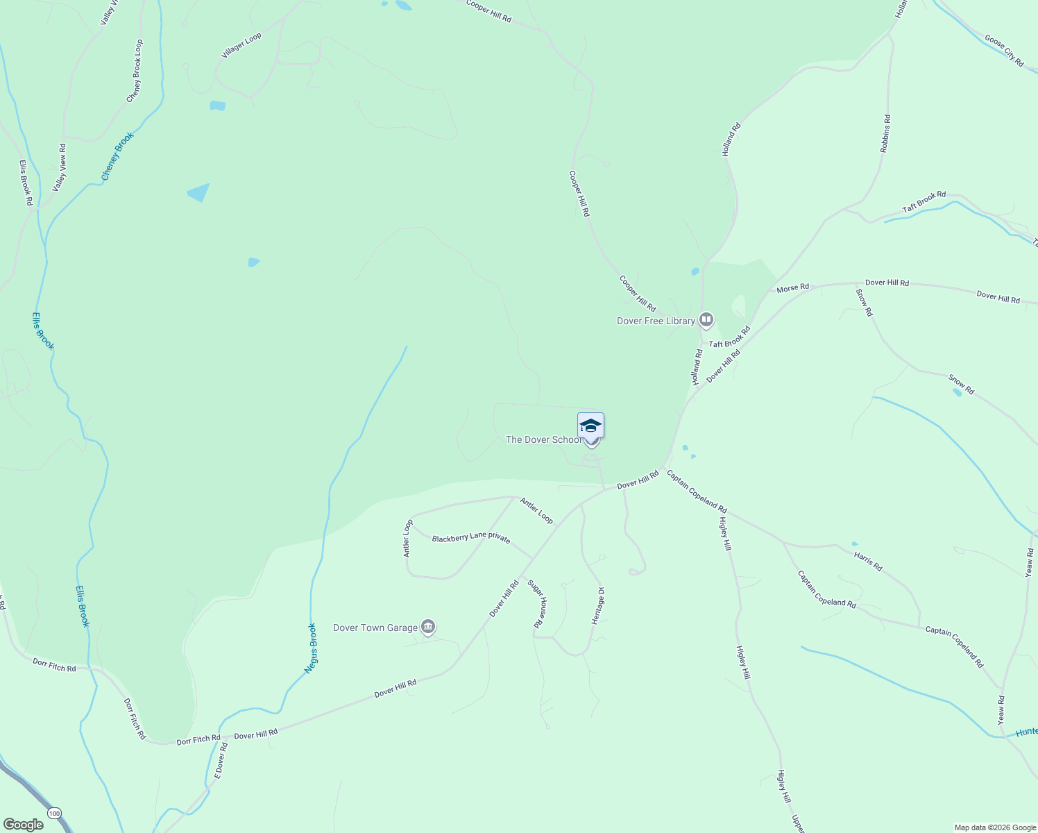 map of restaurants, bars, coffee shops, grocery stores, and more near 67 Woodsman Road in Dover
