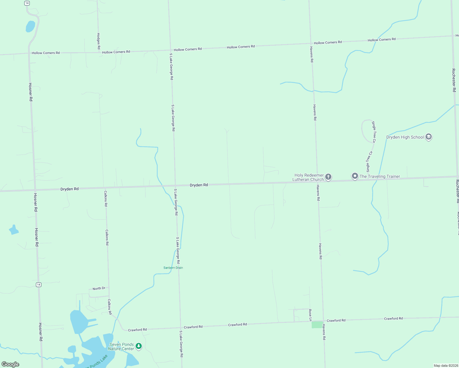 map of restaurants, bars, coffee shops, grocery stores, and more near 4263 West Main Street in Dryden