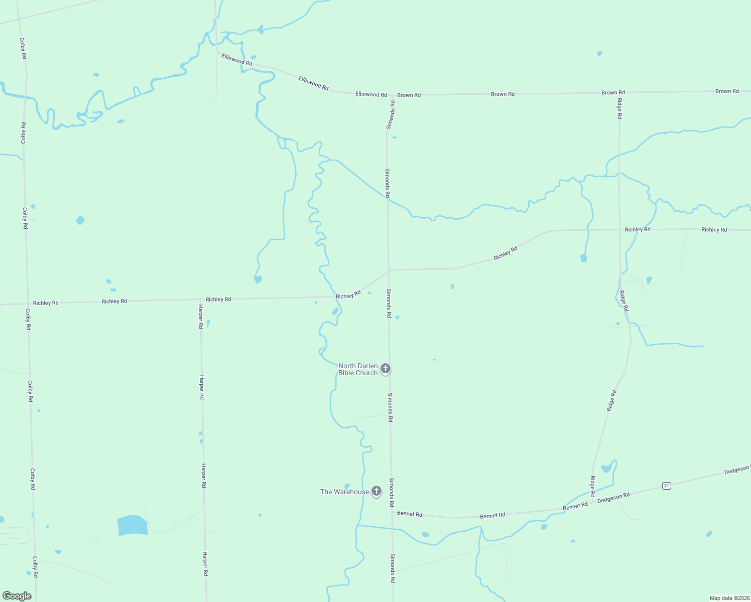 map of restaurants, bars, coffee shops, grocery stores, and more near 2106 Richley Road in Corfu