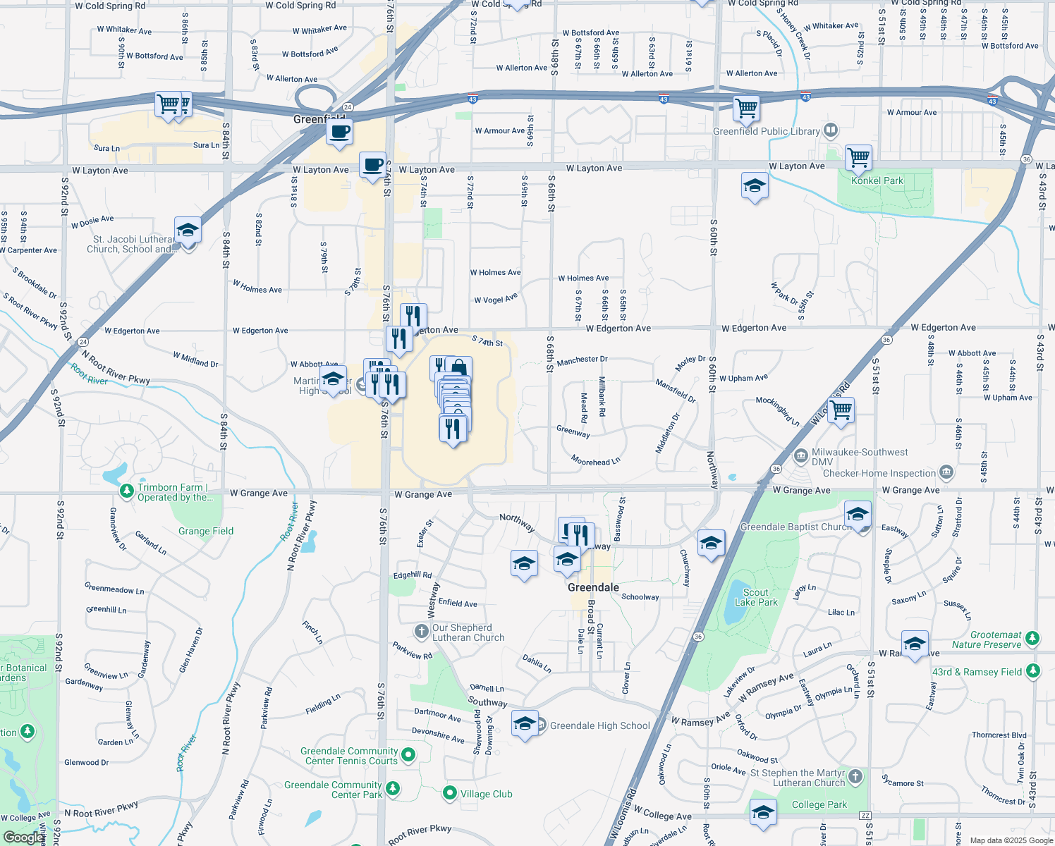 6812 Greenway, Greendale WI Walk Score