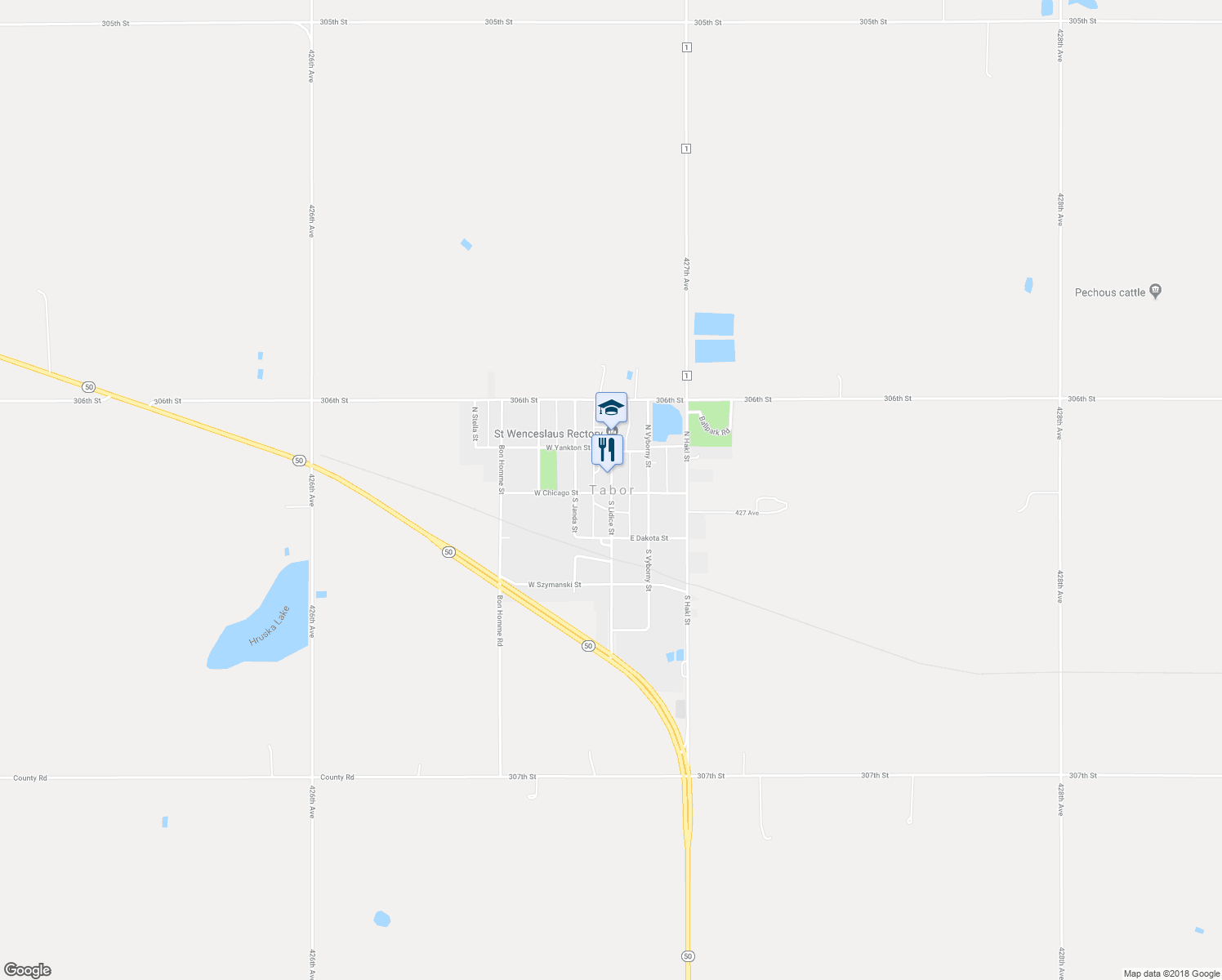 map of restaurants, bars, coffee shops, grocery stores, and more near in Tabor