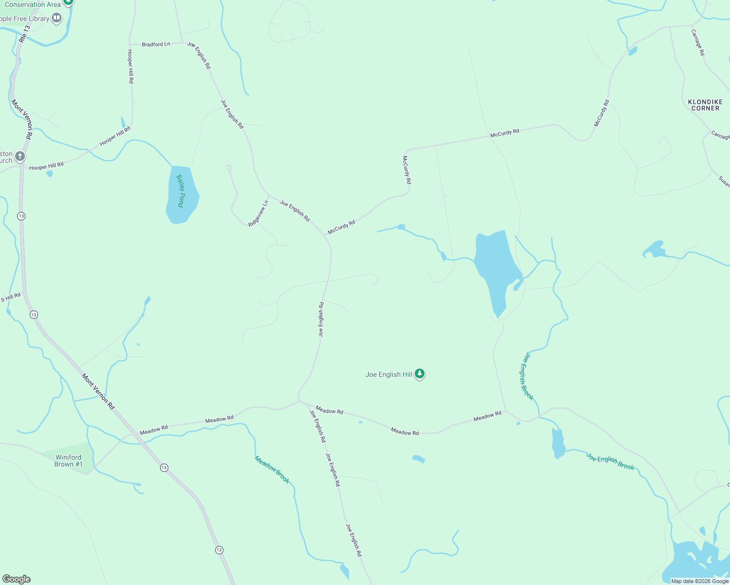 map of restaurants, bars, coffee shops, grocery stores, and more near 225 Joe English Road in New Boston