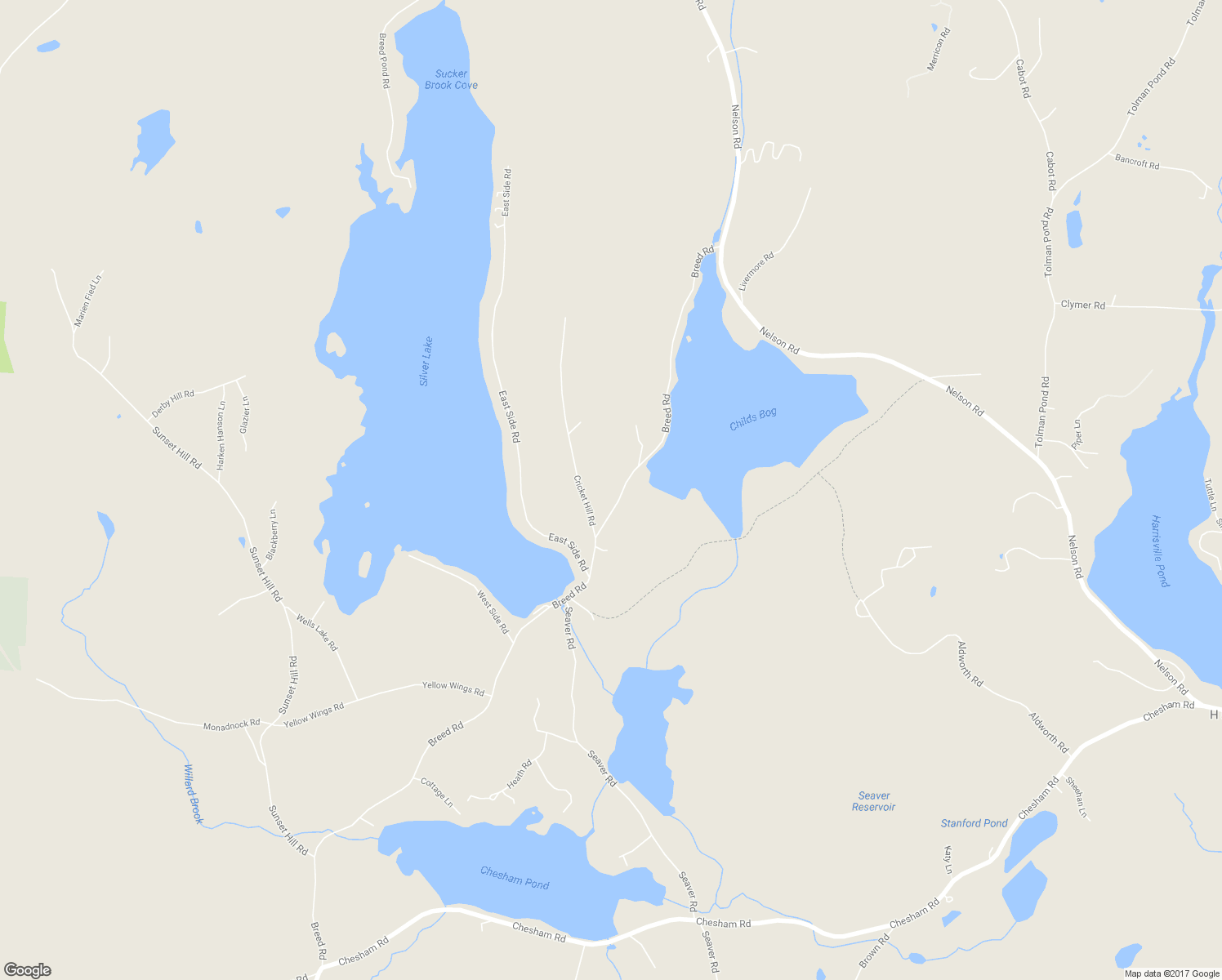 map of restaurants, bars, coffee shops, grocery stores, and more near 345 Breed Road in Harrisville