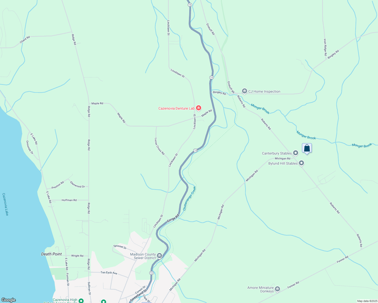 map of restaurants, bars, coffee shops, grocery stores, and more near 4772 Lincklaen Street in Cazenovia