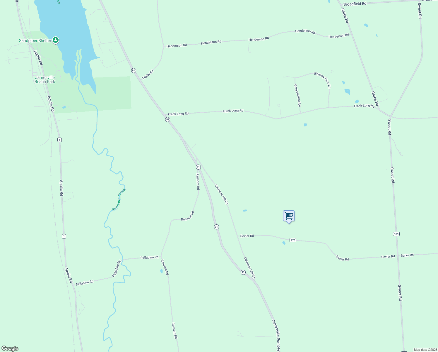 map of restaurants, bars, coffee shops, grocery stores, and more near 3776 Coleman Hill Road in Jamesville