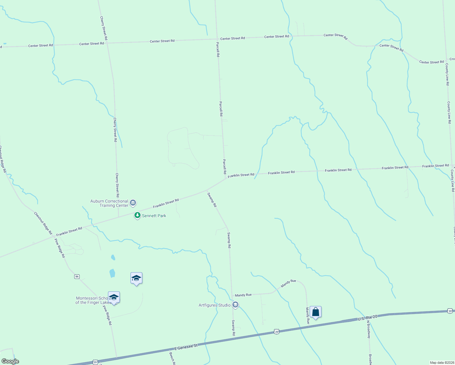 map of restaurants, bars, coffee shops, grocery stores, and more near 3768 Franklin Street Rd in Auburn