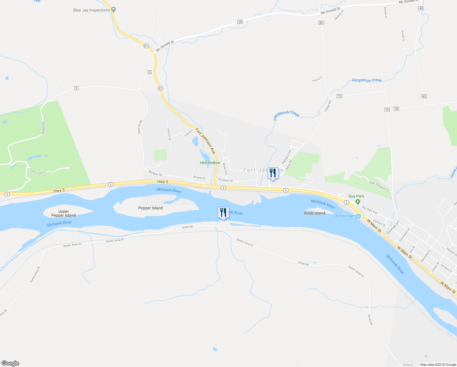 map of restaurants, bars, coffee shops, grocery stores, and more near 6 Brant Avenue in Fort Johnson