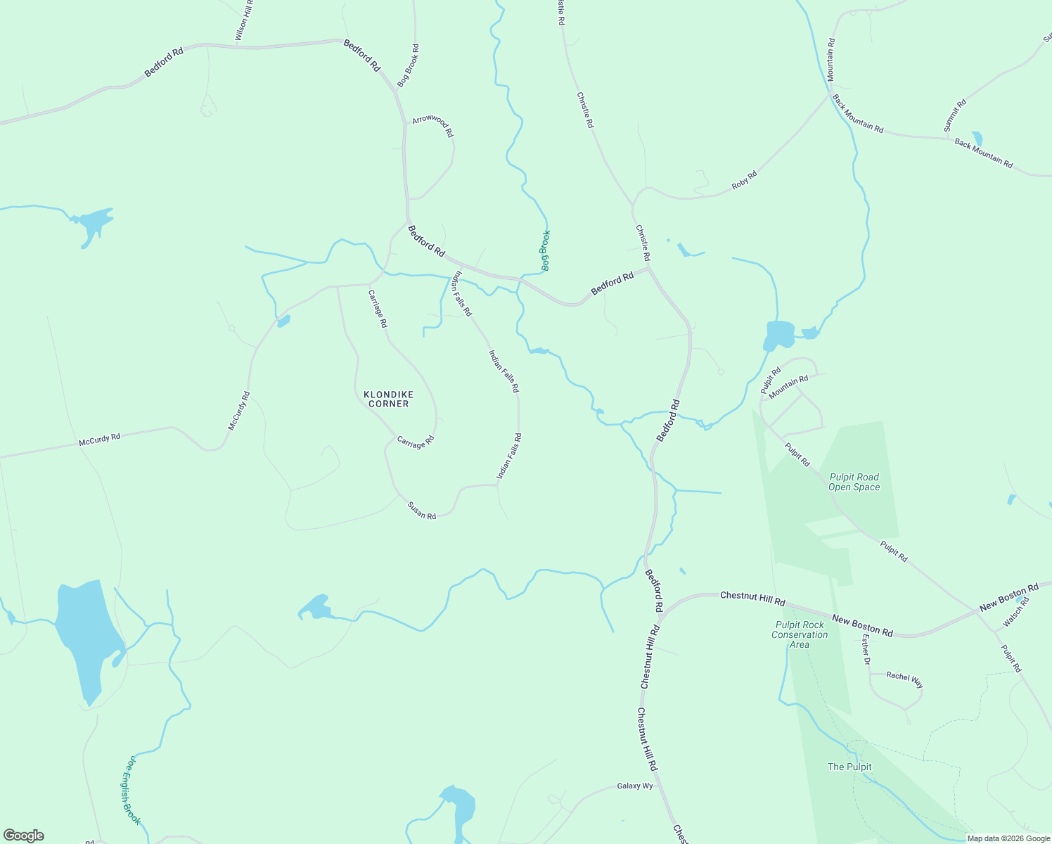 map of restaurants, bars, coffee shops, grocery stores, and more near 89 Indian Falls Road in New Boston