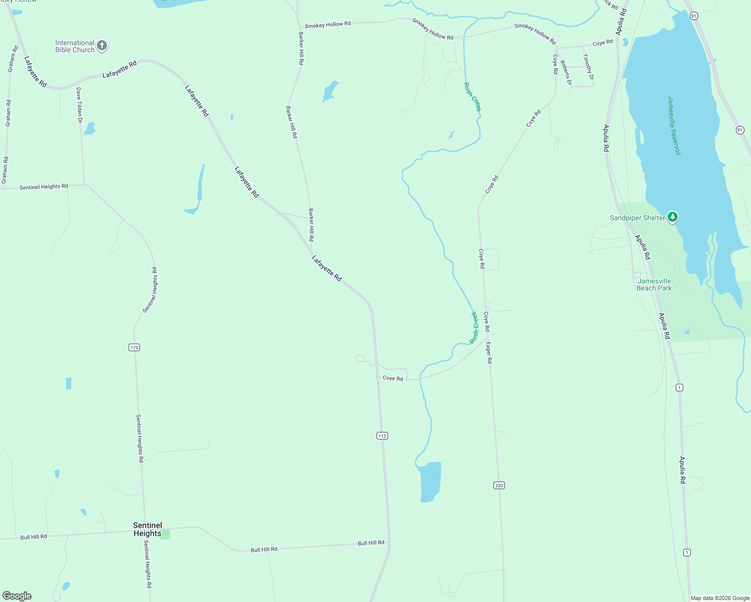 map of restaurants, bars, coffee shops, grocery stores, and more near 3934 Lafayette Road in Jamesville