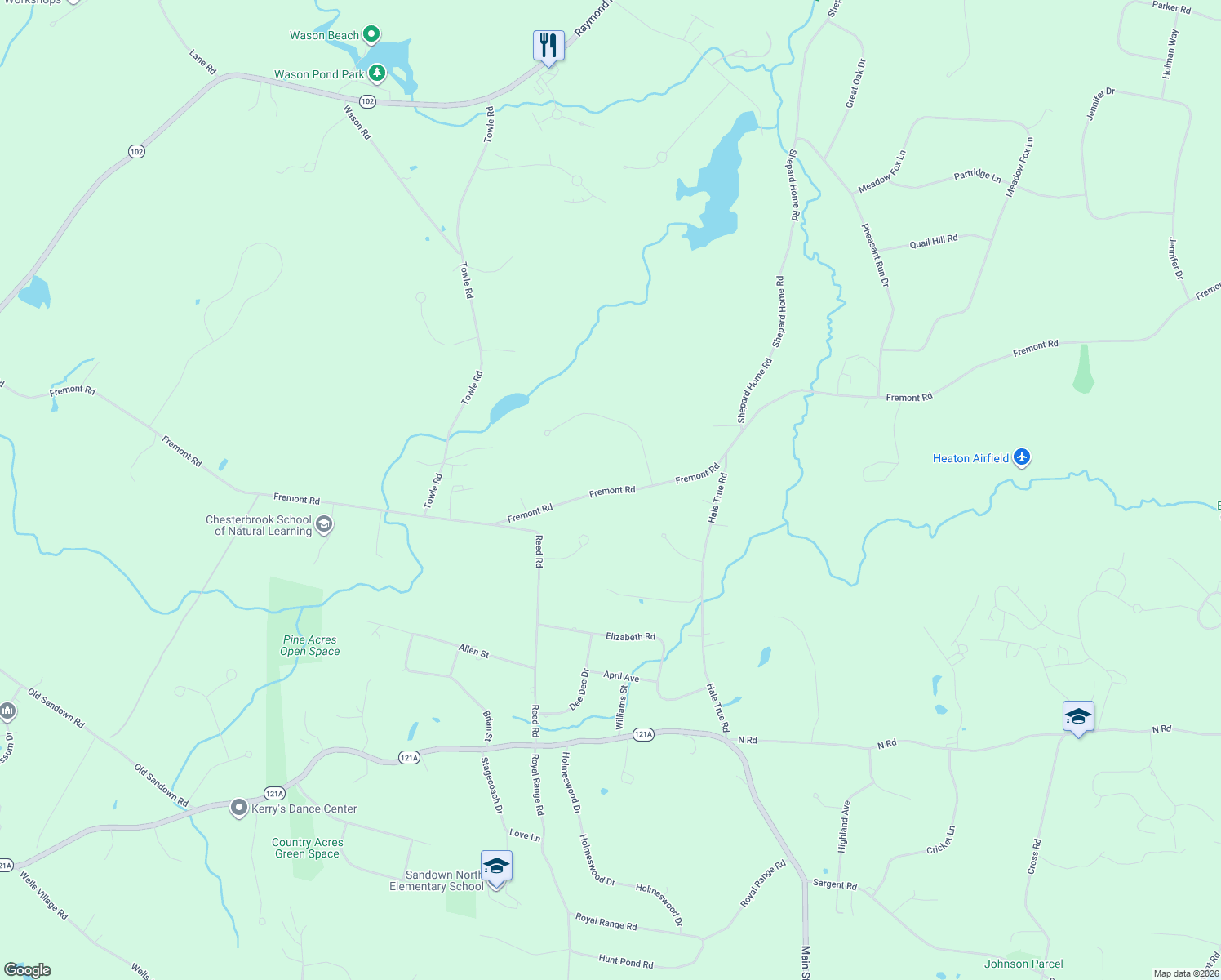 map of restaurants, bars, coffee shops, grocery stores, and more near 414 Fremont Rd in Chester