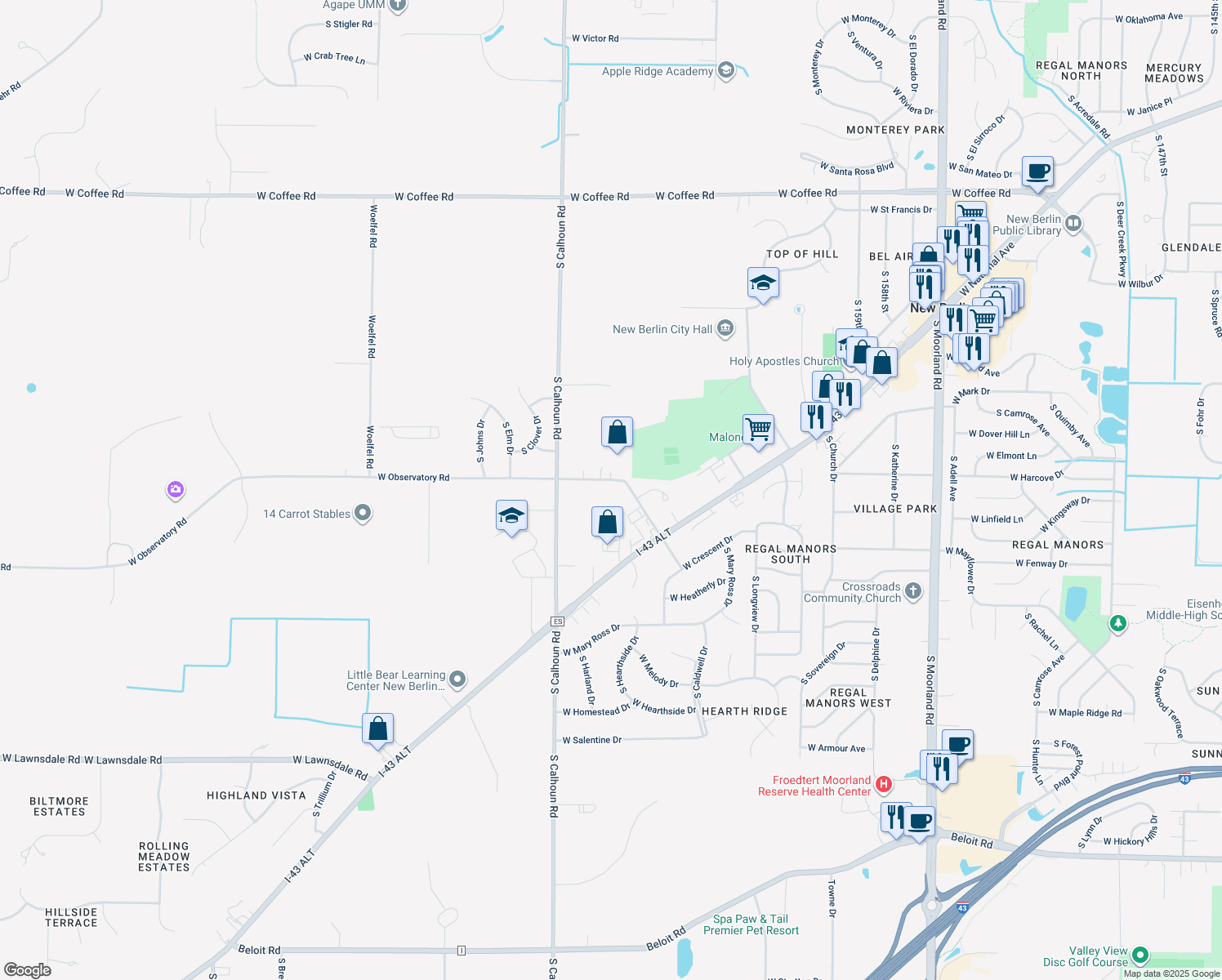 16975 West Observatory Road, New Berlin WI Walk Score