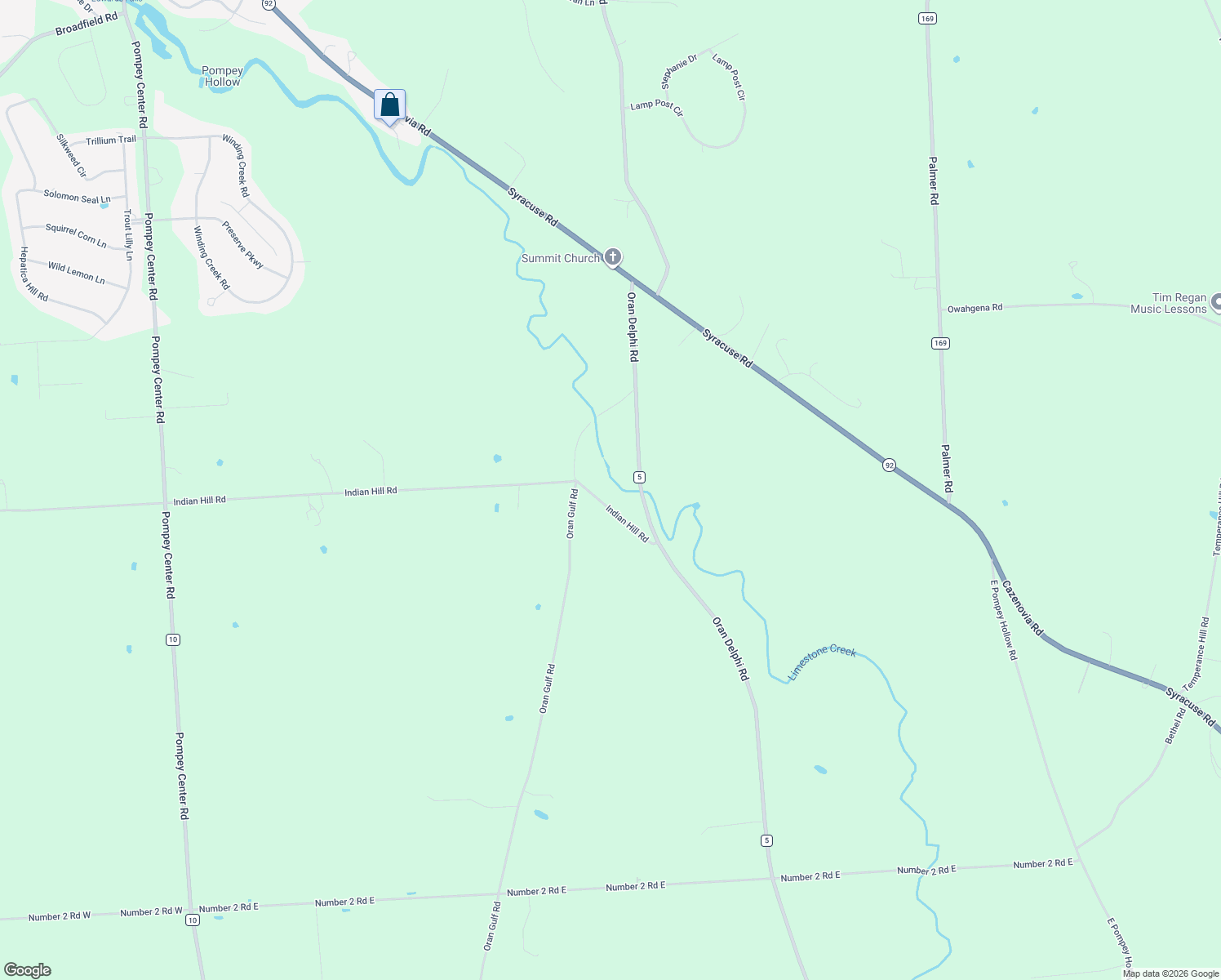 map of restaurants, bars, coffee shops, grocery stores, and more near 8559 Indian Hill Rd in Manlius